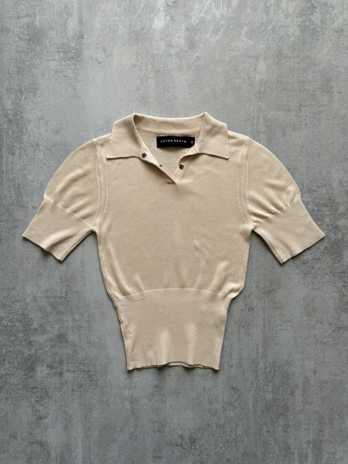 Japanese Brand NEVER DENIM Knit Polo Womens size XS Size XS / US 0-2 / IT 36-38 - 1 Thumbnail