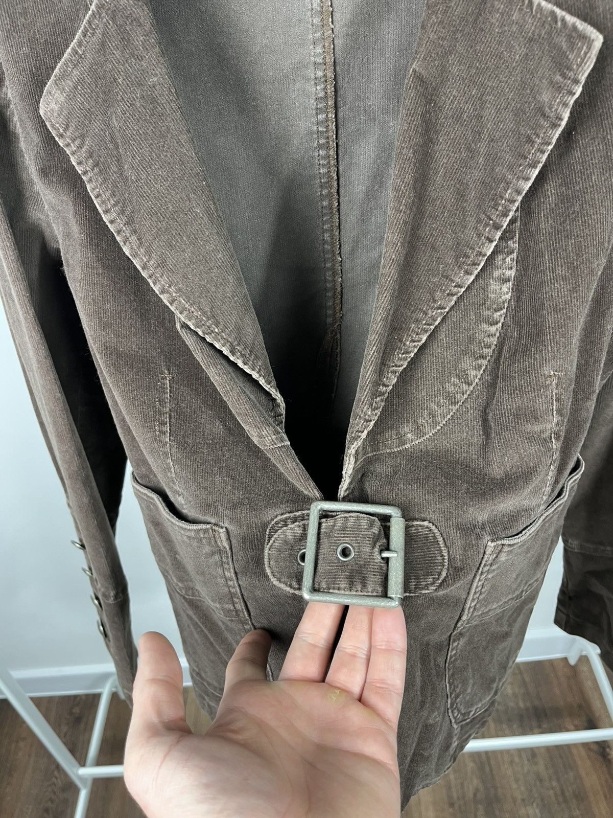 Other Vintage Brown Corduroy Womens Jacket Belted Blazer Size M / US 6-8 / IT 42-44 - 8 Thumbnail