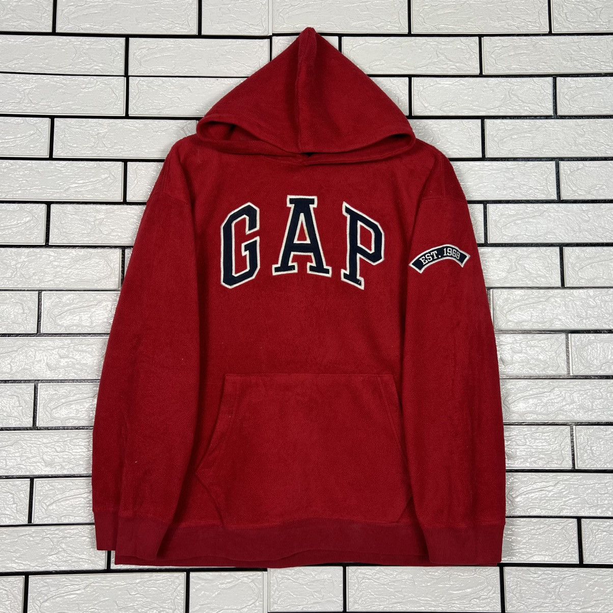 Gap Vintage 90's GAP Kids Big Logo Fleece Hoodies #4107-C187 Size US XXL / EU 58 / 5 - 9 Thumbnail