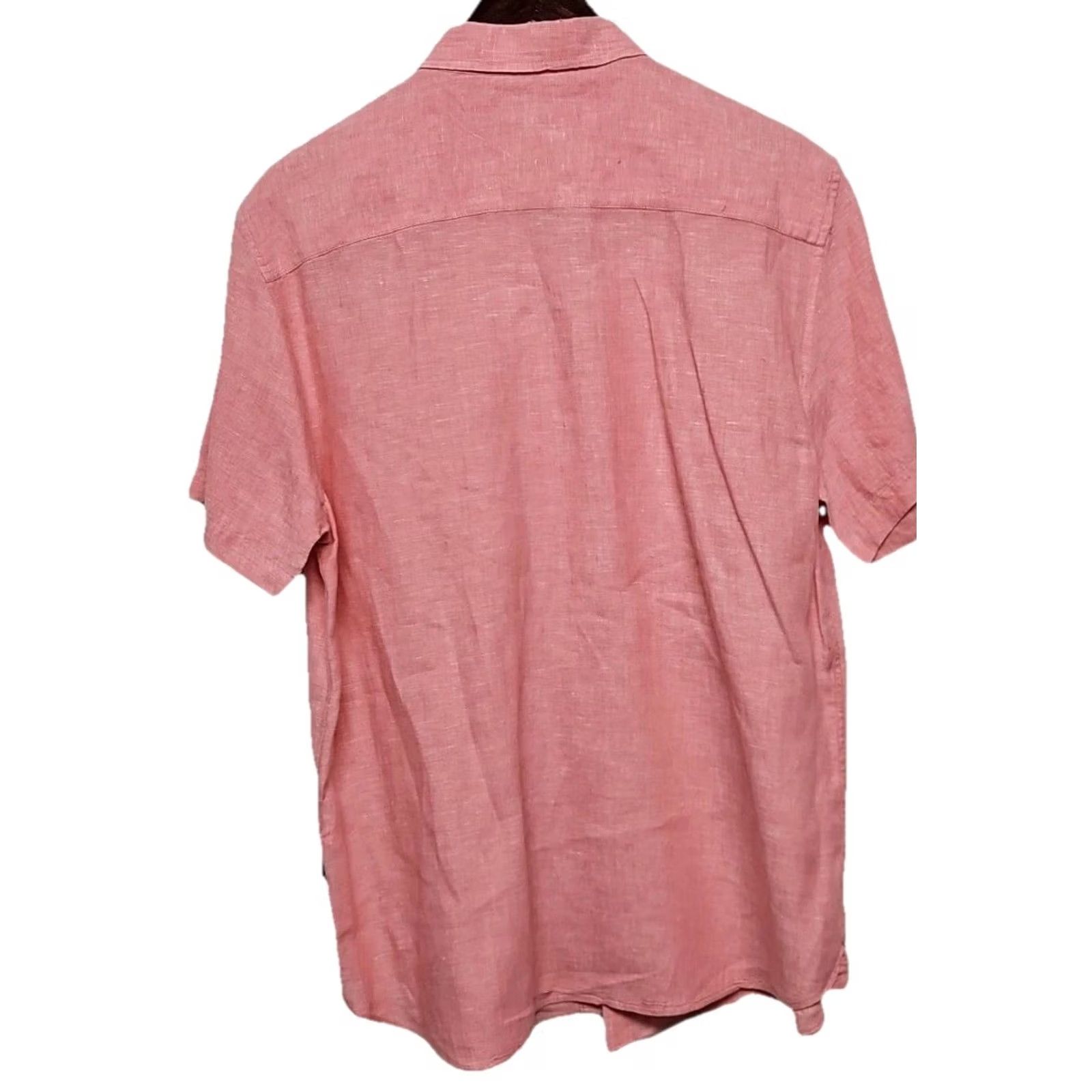 Nautica Nautica Shirt Men’s Linen Pink Short Sleeve Button-Up Casual Summer Solid Collared Beach Preppy Vintage No (adjusted within rules) Size US M / EU 48-50 / 2 - 4 Thumbnail