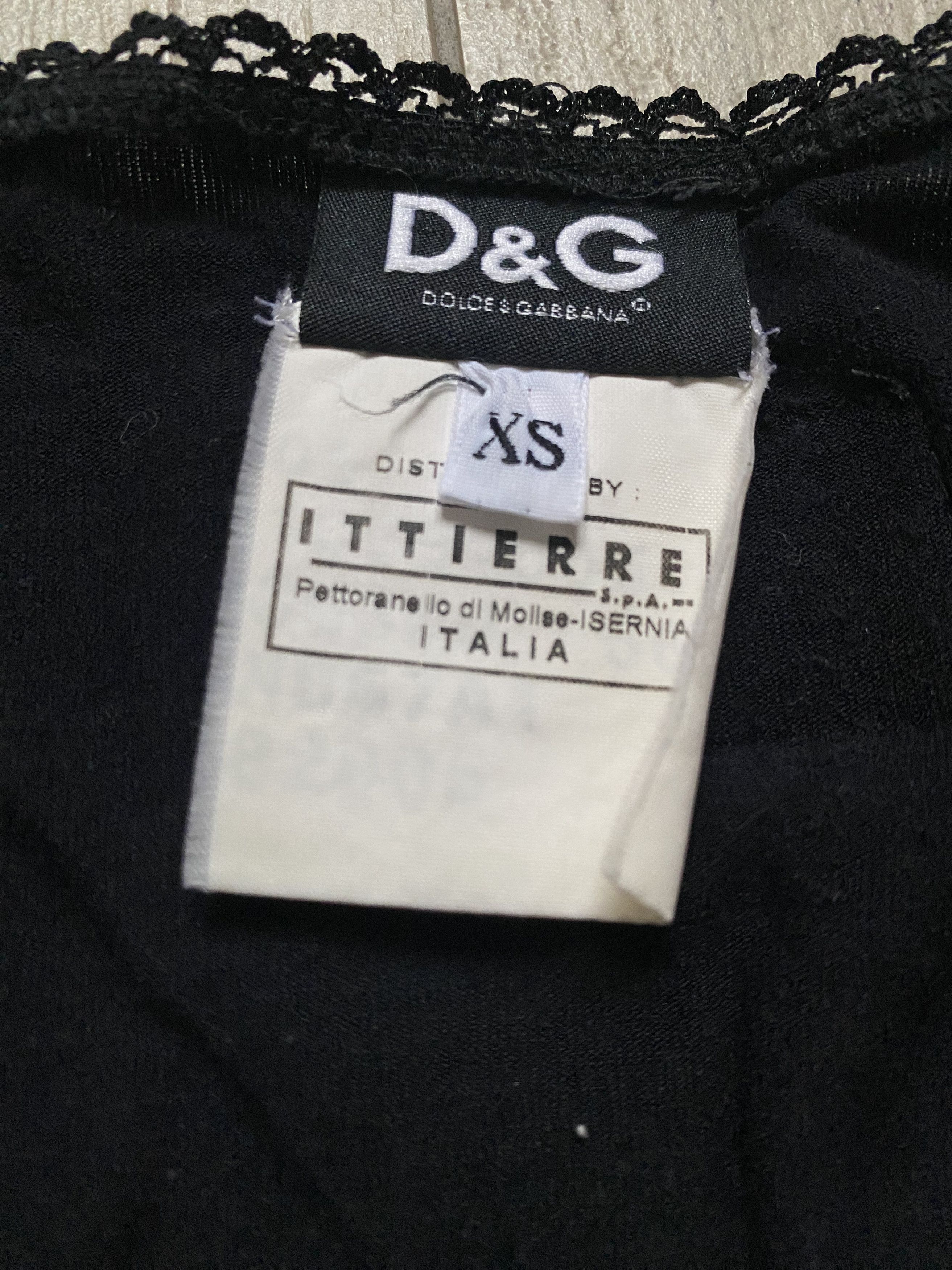 Dolce & Gabbana × Vintage Dolce & Gabbana Vintage Black Tank Top, Size XS Size XS / US 0-2 / IT 36-38 - 2 Thumbnail