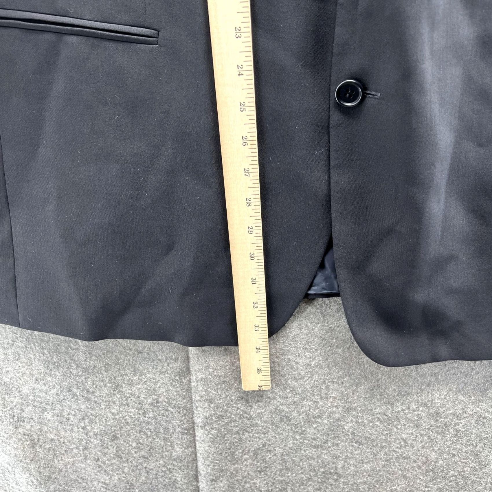 Hugo Boss HUGO BOSS Blazer Men 46R Black Wool Regular Single-Breasted 3-Button Jacket Coat Dress Suit Formal Business Casual Vintage No Size 46R - 7 Thumbnail