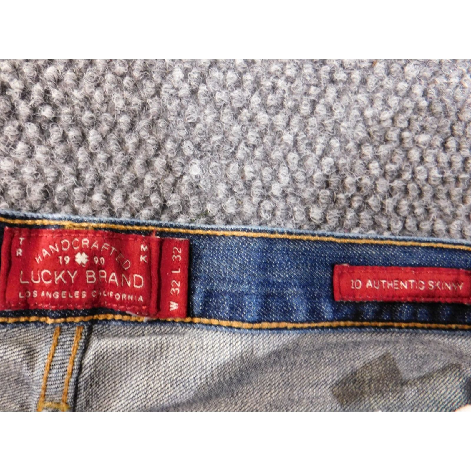 Lucky Brand Lucky Brand Jeans Mens 32x32 Blue Denim Skinny Dark Authentic Cowboy Pockets Jeans Mens Regular Inseam 32 Size US 32 / EU 48 - 4 Thumbnail