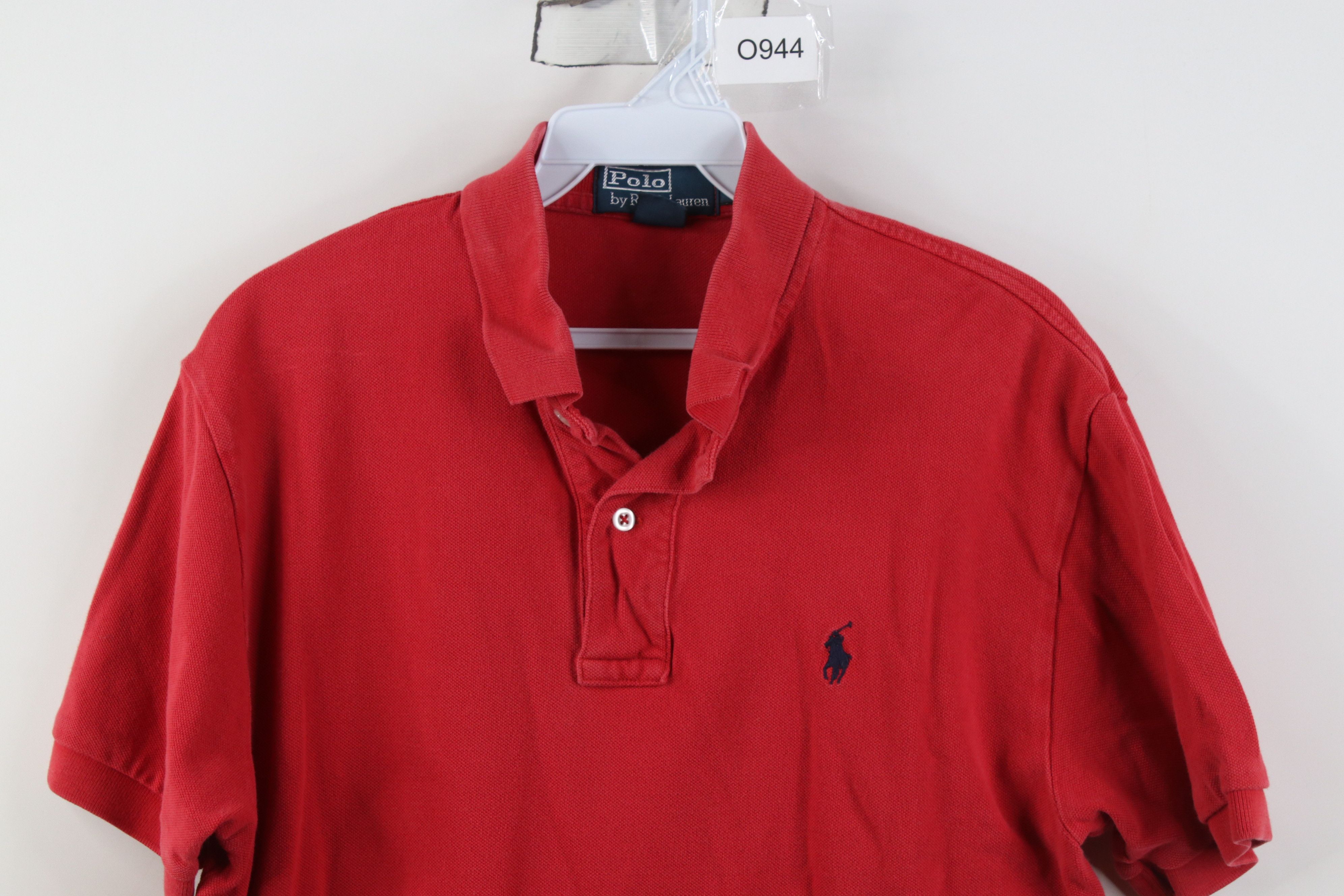 Polo Ralph Lauren Vintage 90s Ralph Lauren Pique Cotton Golf Polo Shirt Red Size US M / EU 48-50 / 2 - 2 Thumbnail