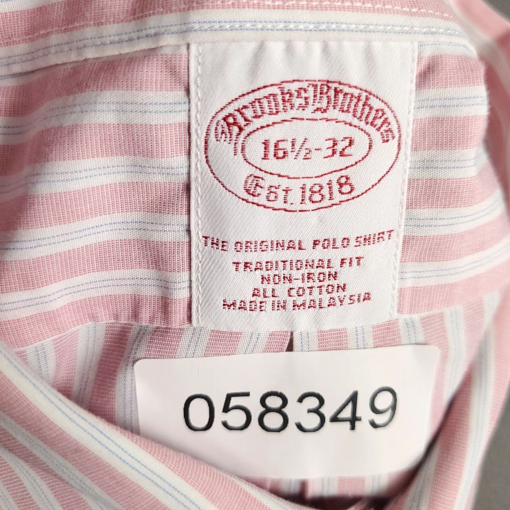 Brooks Brothers VINTAGE Brooks Brothers Dress Shirt Men 16.5 Pink Striped Long Sleeve Business Casual Size 42R - 7 Thumbnail