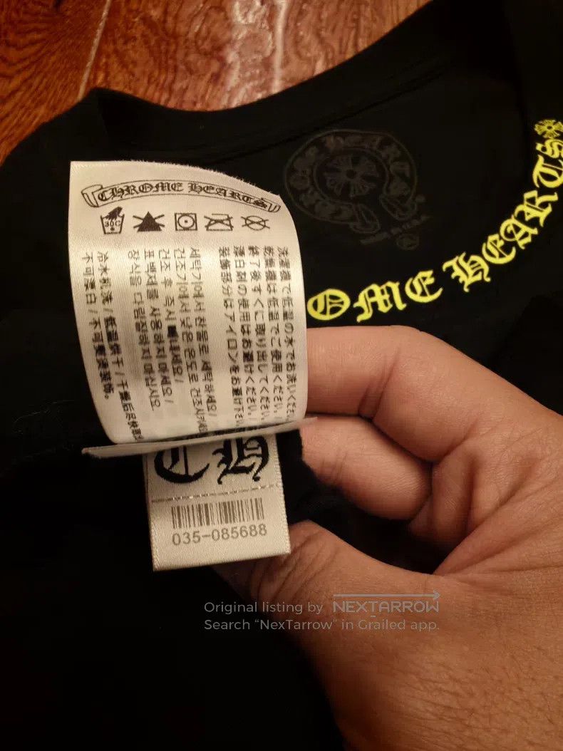 Chrome Hearts CHROME HEARTS Size XL Black long-sleeved T-shirt with yello Size US XL / EU 56 / 4 - 4 Thumbnail
