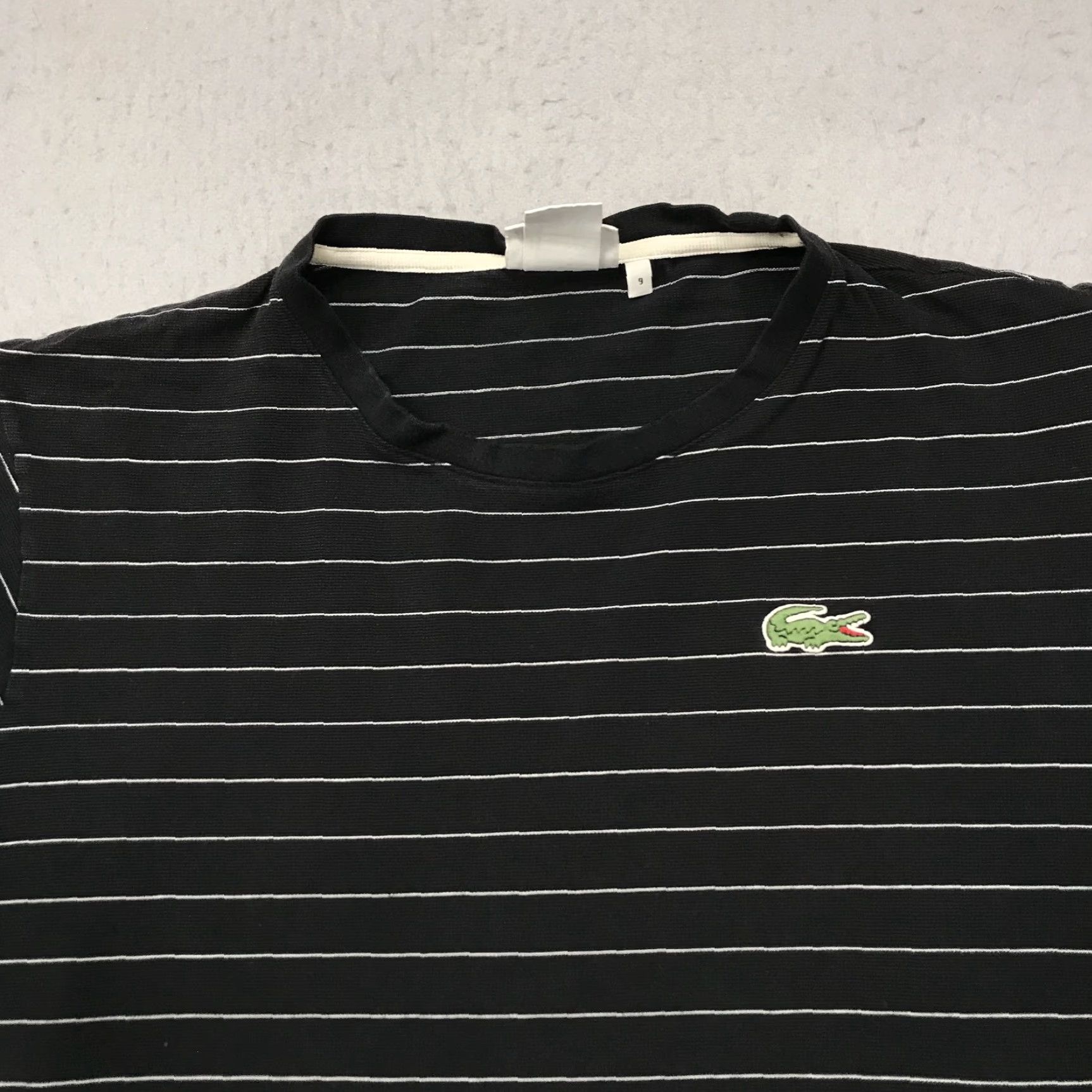Lacoste Lacoste Shirt Mens 2XL Black Striped Cotton RARE Andy Roddick Tee Sports Vintage Crew Neck Short Sleeve Logo Tee Mens 2XL Size US XXL / EU 58 / 5 - 2 Thumbnail
