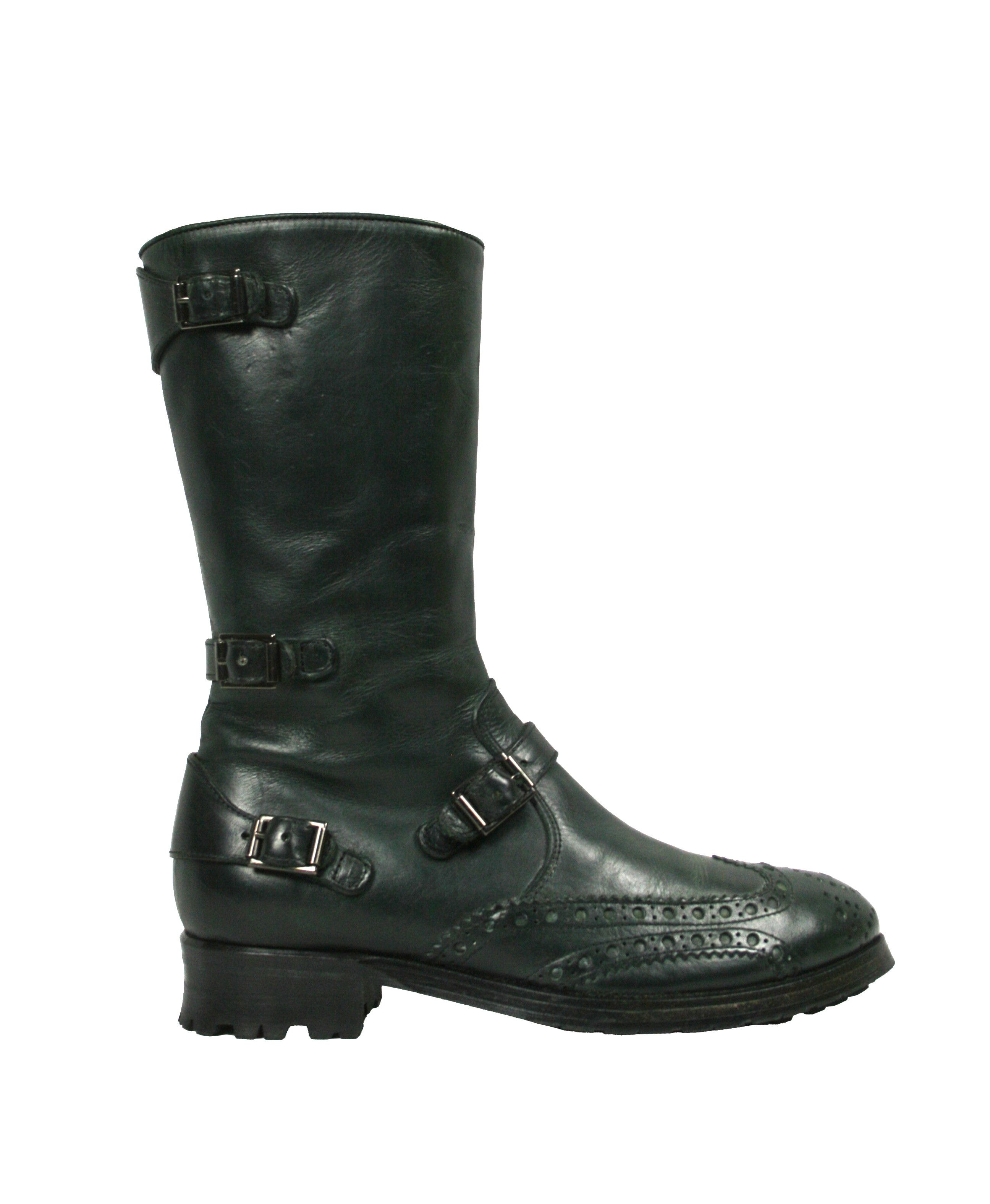 Shoto Engineered Biker Military Brogue Leather Boots Size US 6 / IT 36 - 1 Thumbnail