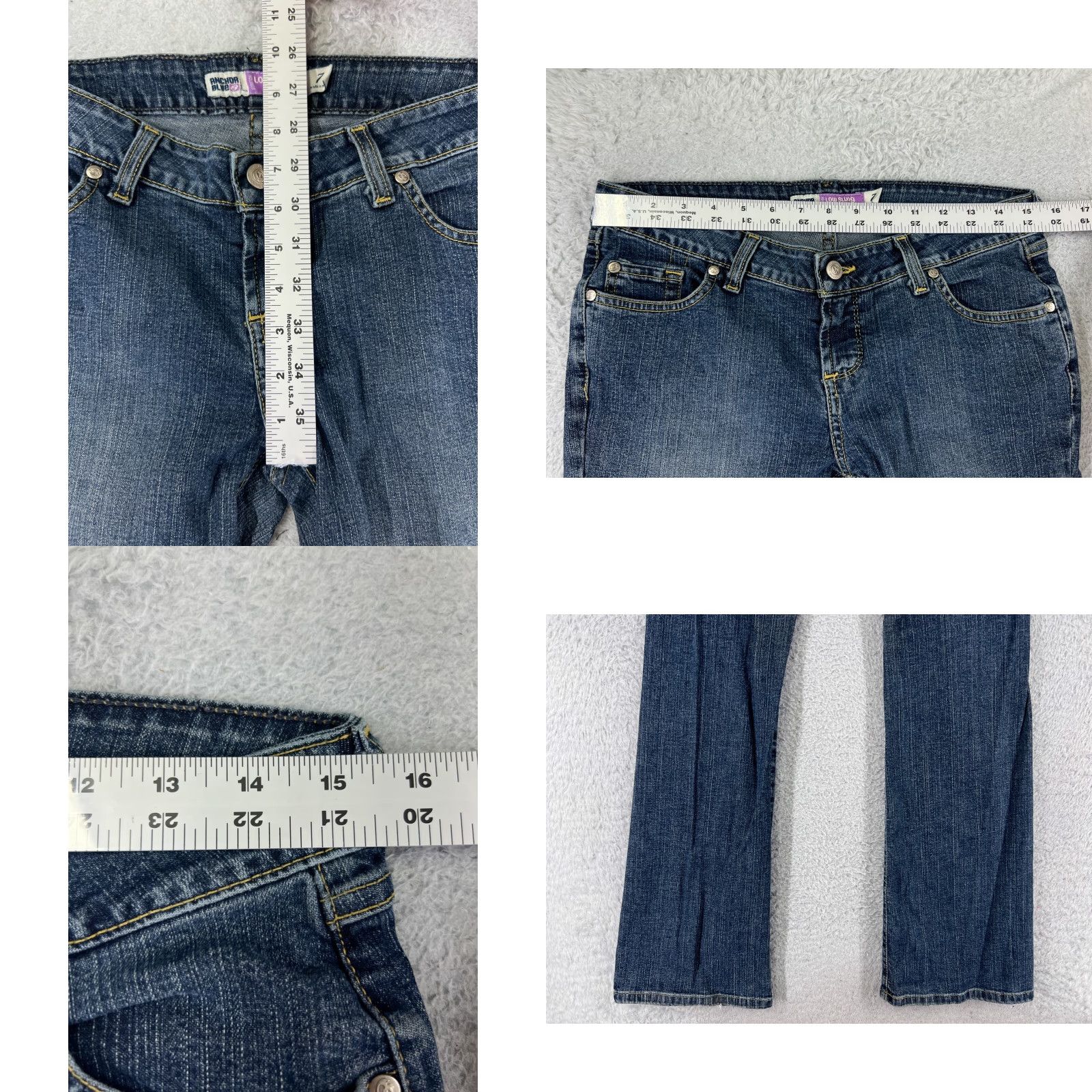 Anchor Blue AnchorBlue Jeans Womens 7 Denim Bootcut Slim Low Rise 5-Pocket Blue Cotton Blend Denim Vintage No Size 28" / US 6 / IT 42 - 9 Thumbnail