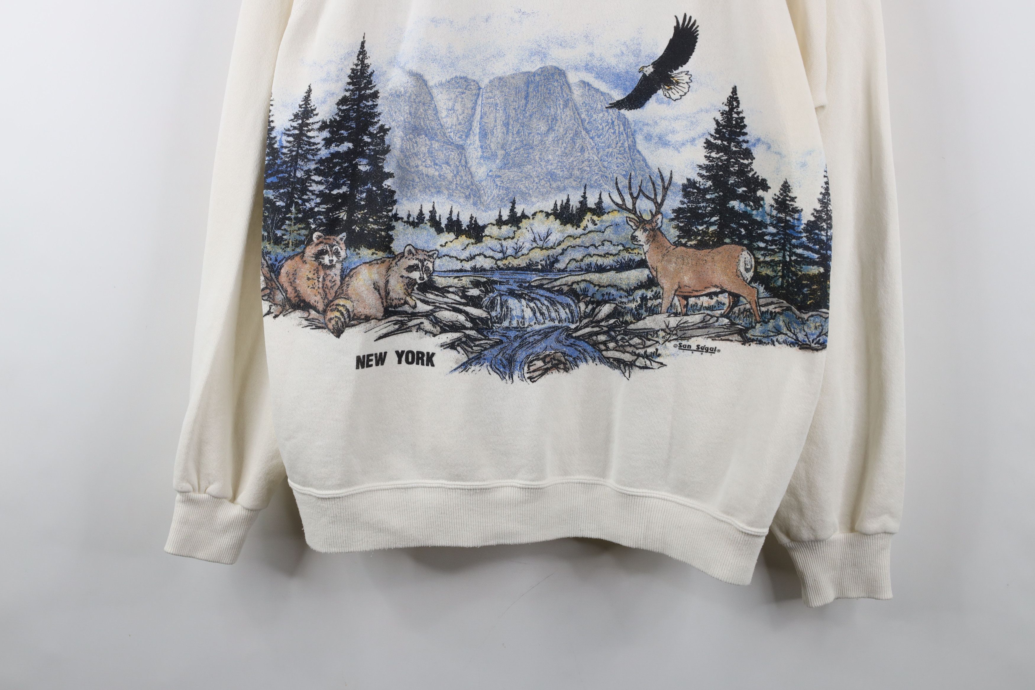 Vintage Vintage 90s Streetwear Nature All Over Print Sweatshirt USA Size US XL / EU 56 / 4 - 3 Thumbnail