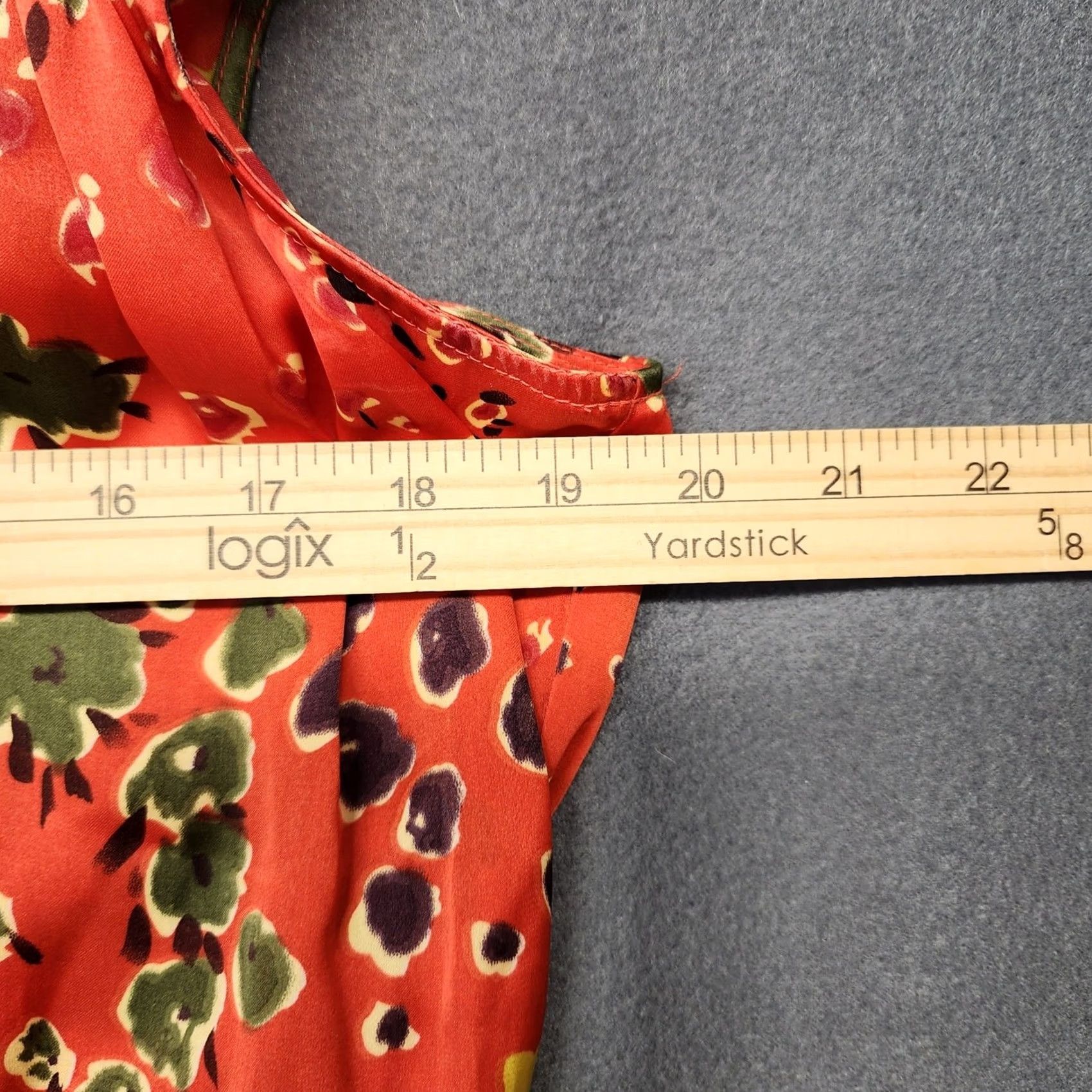 Vintage CAbi Top Womens Large Orange Floral Tie Waist Sleeveless Buttons Shirt Size L / US 10 / IT 46 - 6 Thumbnail