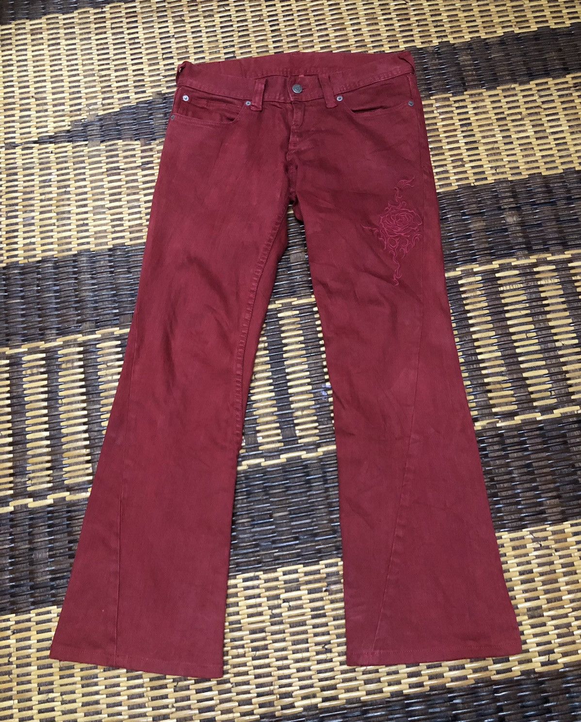 Tornado Mart Vintage Tornado Mart Jeans Pants Flower Red Maroon Size 30" / US 8 / IT 44 - 9 Thumbnail