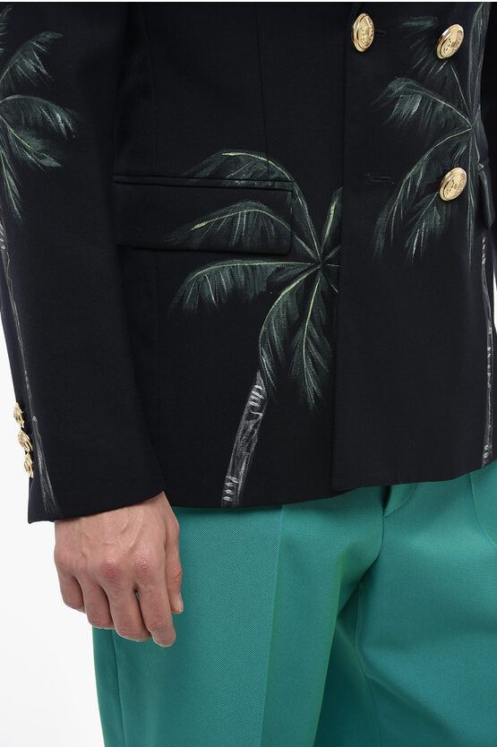 Palm Angels o1y0325 Logo Blazer in Black Size US M / EU 48-50 / 2 - 2 Thumbnail