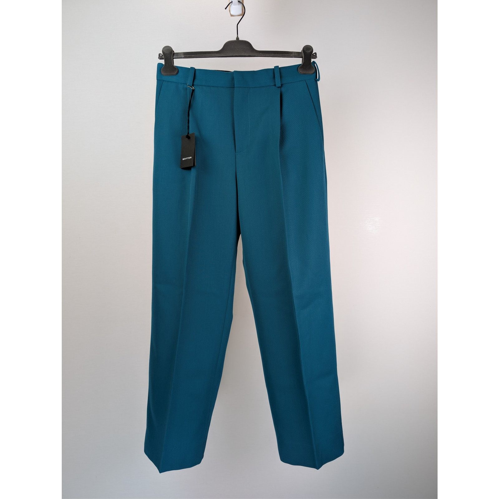 BOTTER o1rshd1 CC20 Wool Classic Trouser with Pleated in Petrol Size US 32 / EU 48 - 1 Thumbnail