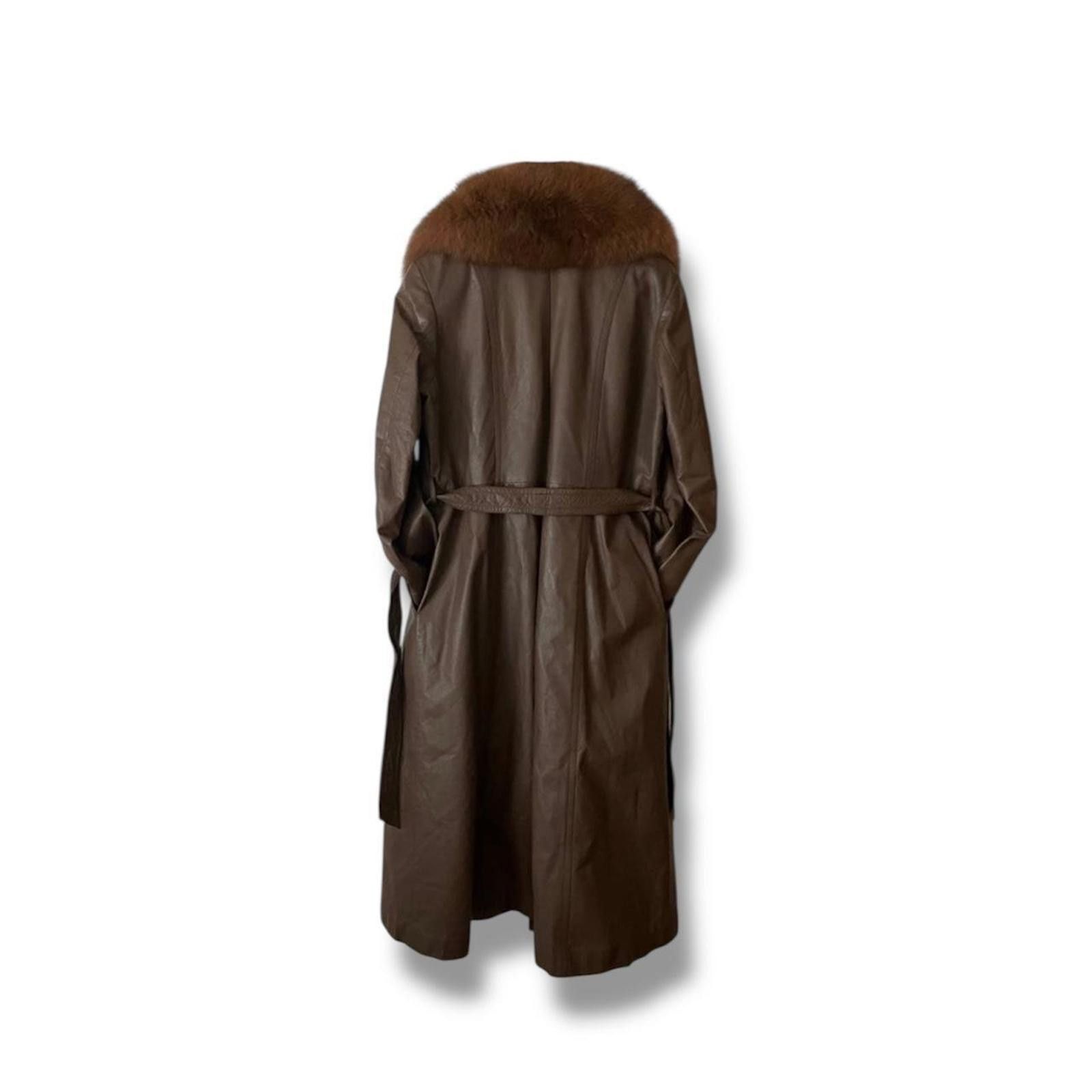 Other Real leather and fur whimsy goth long brown penny lane coat Size XS / US 0-2 / IT 36-38 - 3 Thumbnail