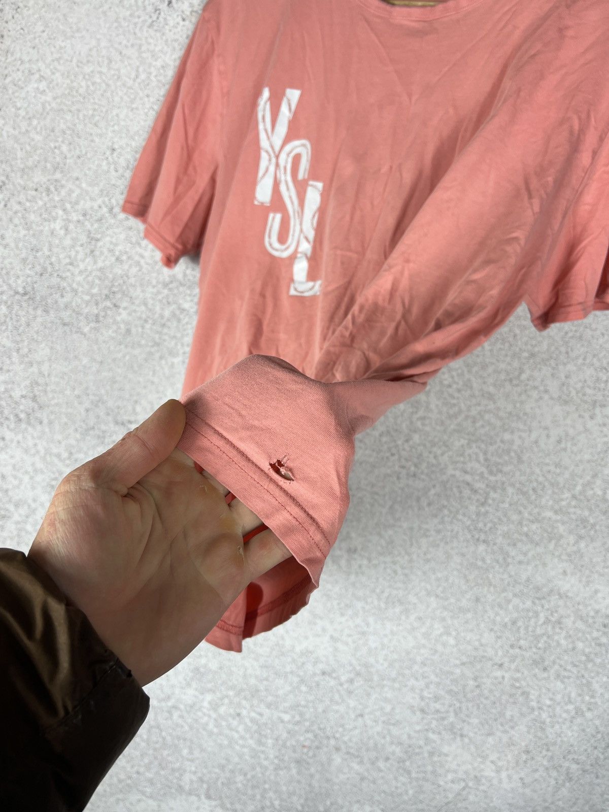 Yves Saint Laurent Vintage YSL Yves Saint Laurent Big Logo Pink T-Shirt Size US M / EU 48-50 / 2 - 8 Thumbnail