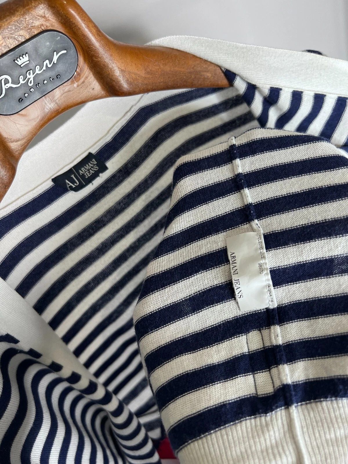 Armani Armani Jeans Womens Striped V-Neck Cotton Cardigan Size S-M Size S / US 4 / IT 40 - 10 Thumbnail