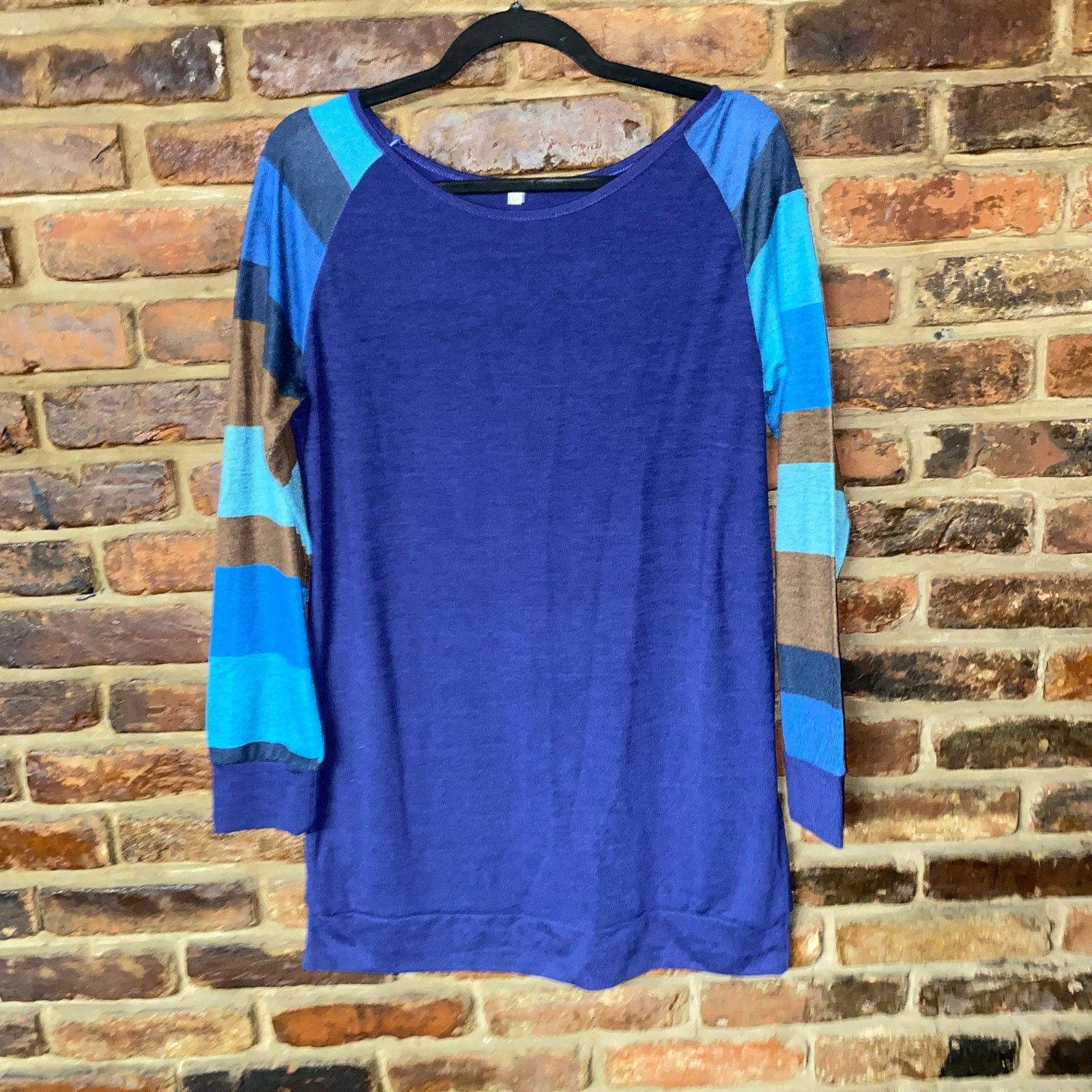 Other Women's Blue Color Block Pullover Knit Sweater Large Size L / US 10 / IT 46 - 1 Thumbnail
