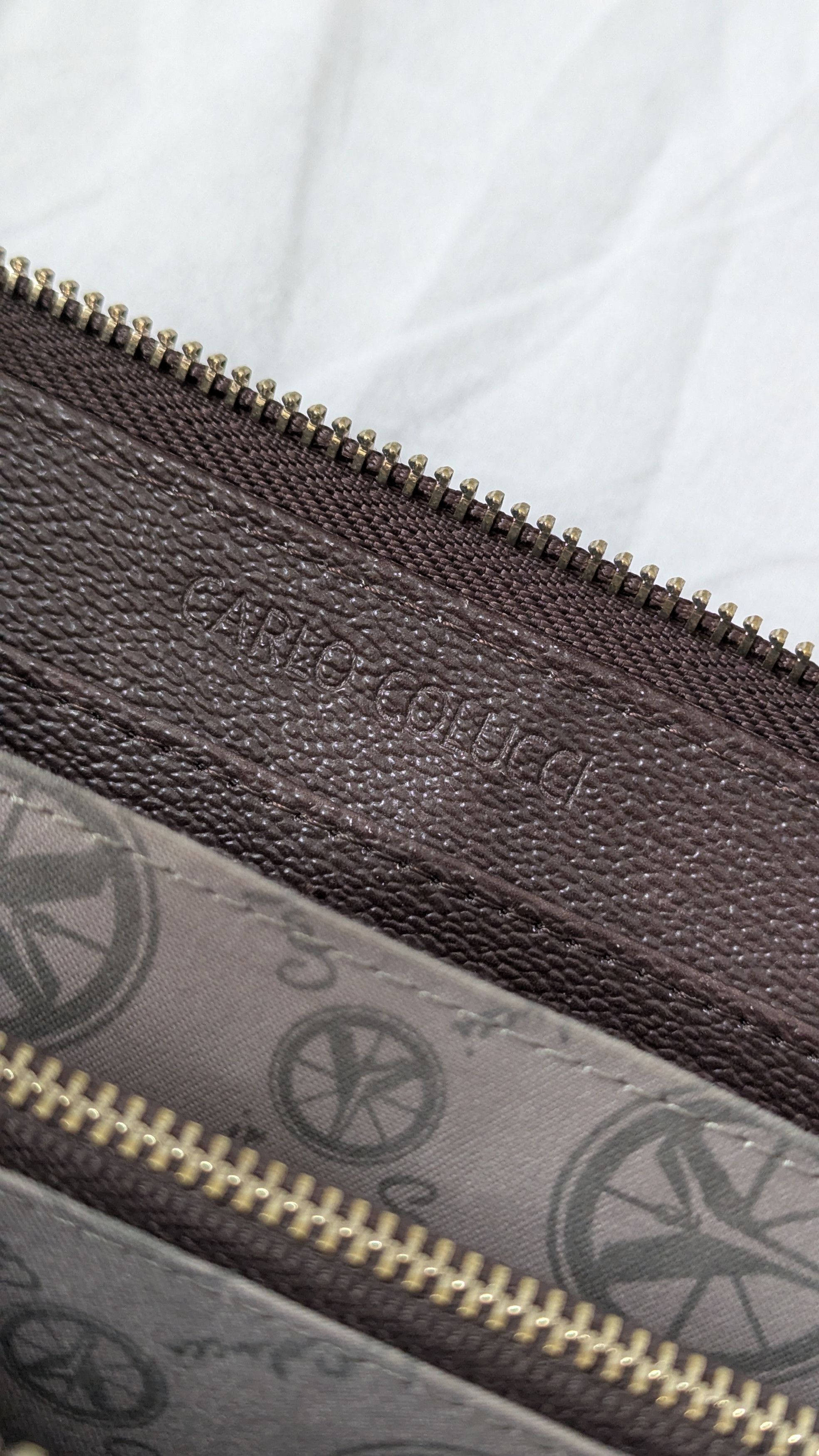 Carlo Colucci Carlo Colucci Logo Wallet Vintage Peace Print Brown Size ONE SIZE - 4 Thumbnail