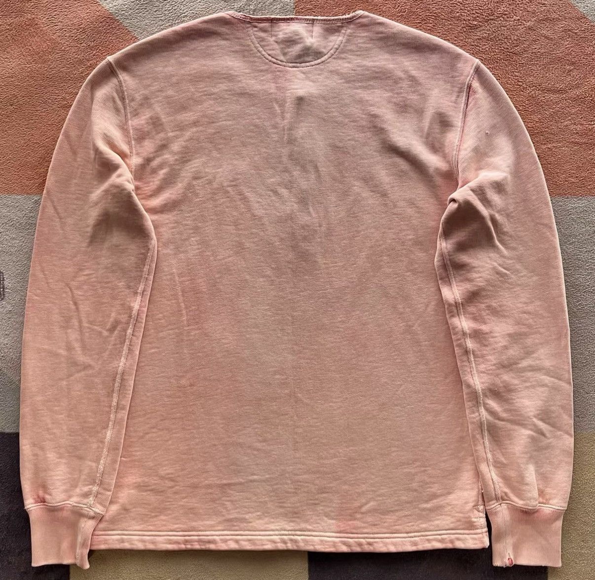 RRL Ralph Lauren Washed Pink Henley Hoodie - Ralph Lauren Double RL K22 Size US S / EU 44-46 / 1 - 2 Thumbnail