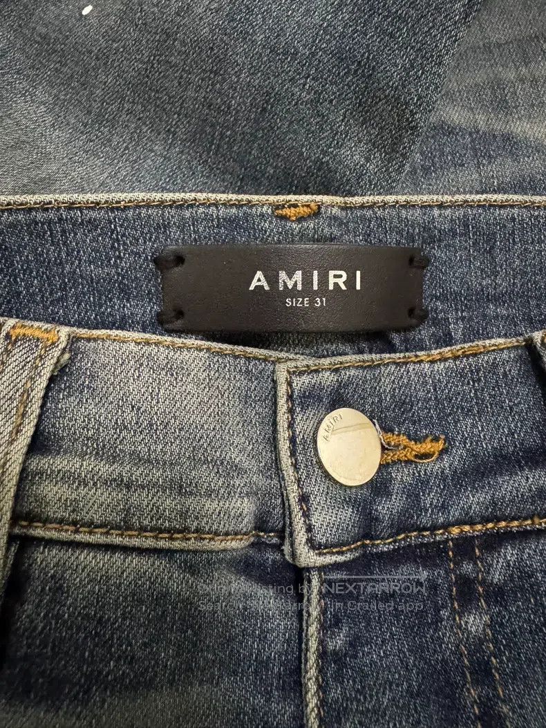 Amiri Amiri Medal patchwork splashed blue denim W31, multi-eleme Size US 31 - 4 Thumbnail