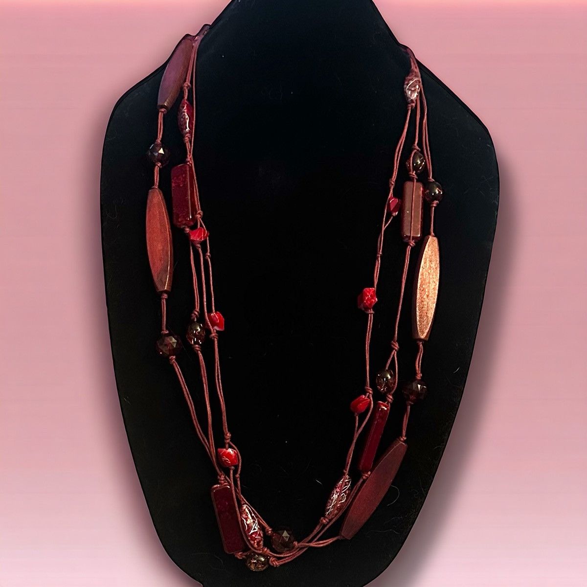 Other Long chunky multi strand station bead cord necklace Size ONE SIZE - 1 Thumbnail