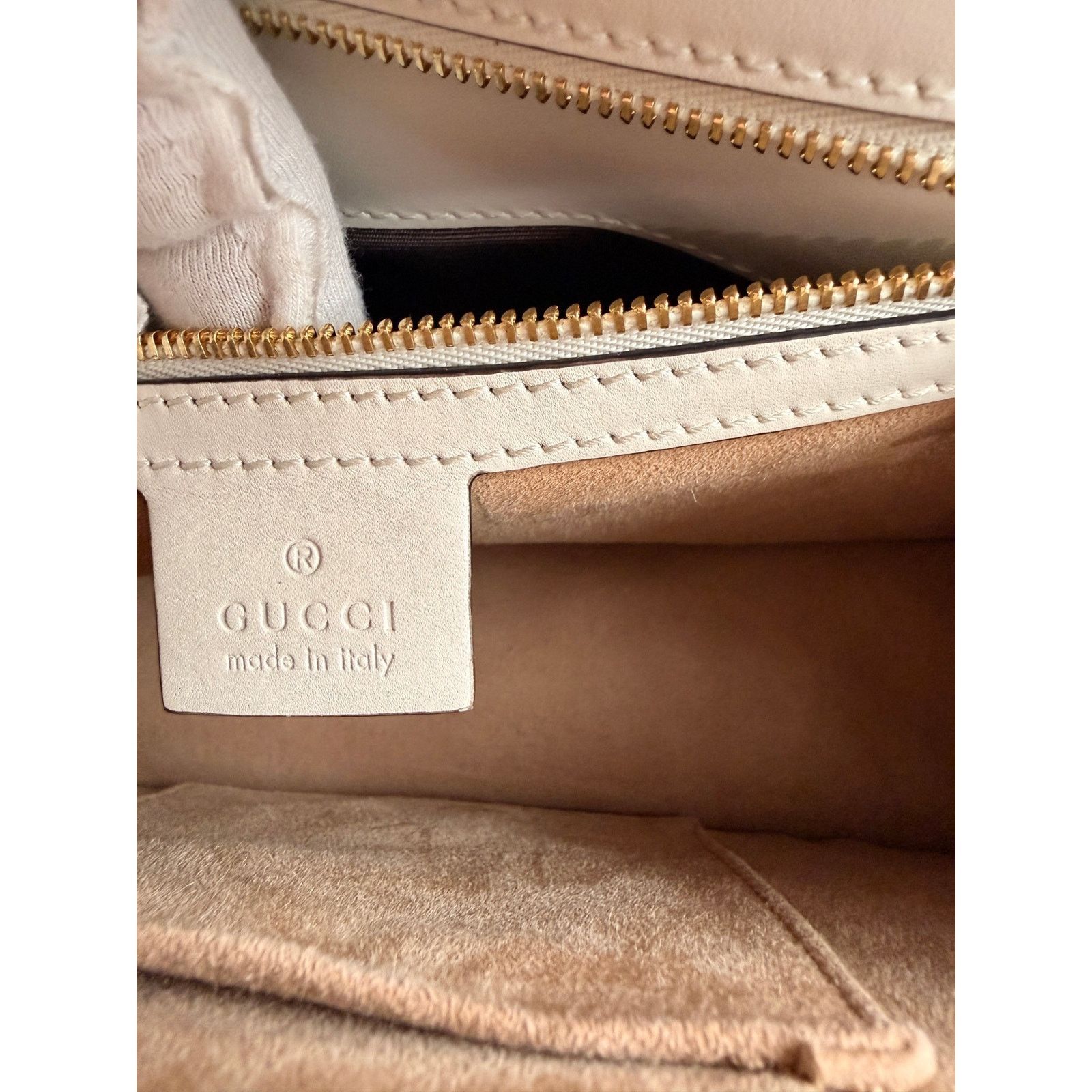 Gucci GUCCI Sylvie Embroidered Floral Shoulder Bag in White Size ONE SIZE - 12 Thumbnail