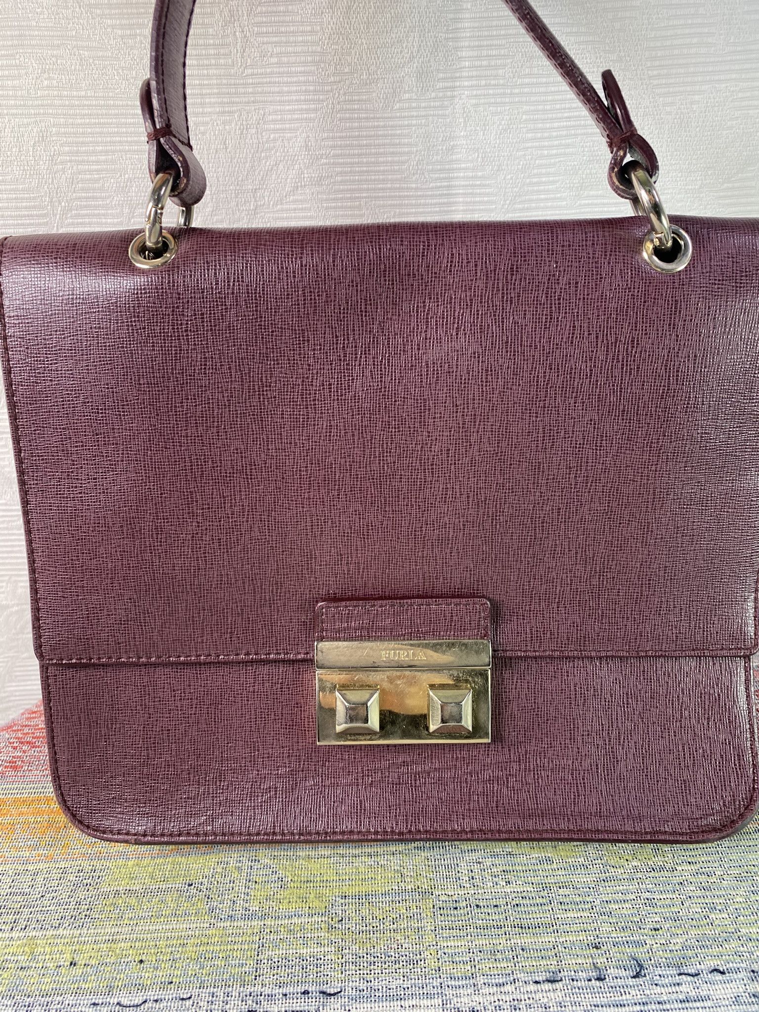 Furla FURLA Metropolis M Burgundy Leather Top Handle Bag Size ONE SIZE - 8 Thumbnail