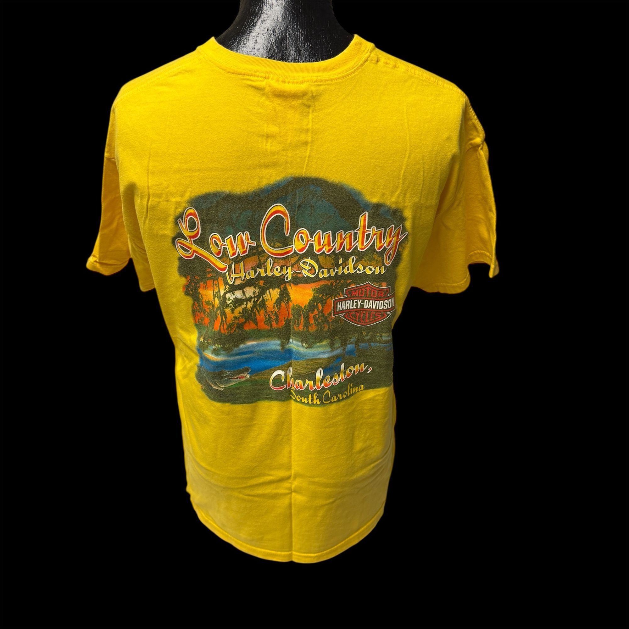 Harley Davidson Low Country Charleston SC SWAMP GATORS SUNSET Biker T Shirt Size US XL / EU 56 / 4 - 3 Thumbnail