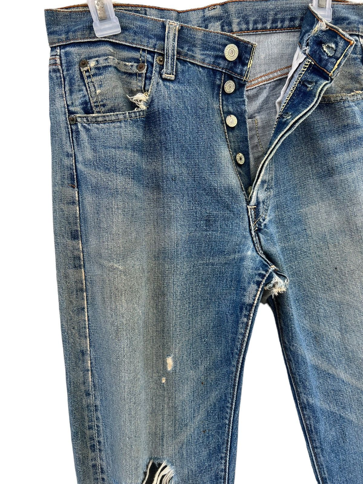 Levi's Trashed Vintage 70s Levi’s 501 Big E #6 Denim Redline Jeans Size US 30 / EU 46 - 8 Thumbnail