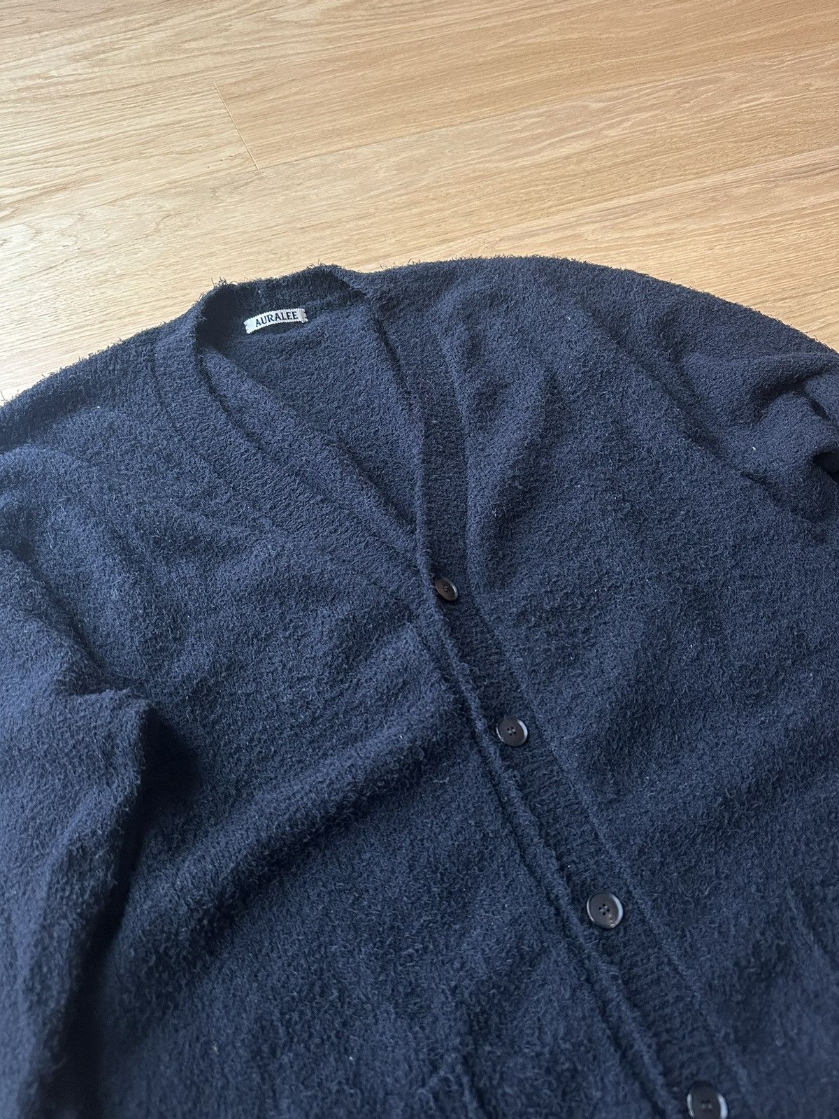 Auralee Cotton / Linen Shaggy Knit Cardigan (4) | Grailed