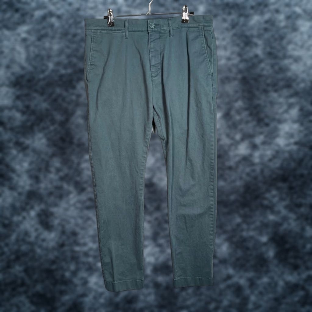 J.Crew J.CREW 484 Slim Fit Mens 31x30 Chino Pants Teal Blue Cotton Blend Slim Straight Front Vintage: No Size US 31 - 1 Thumbnail
