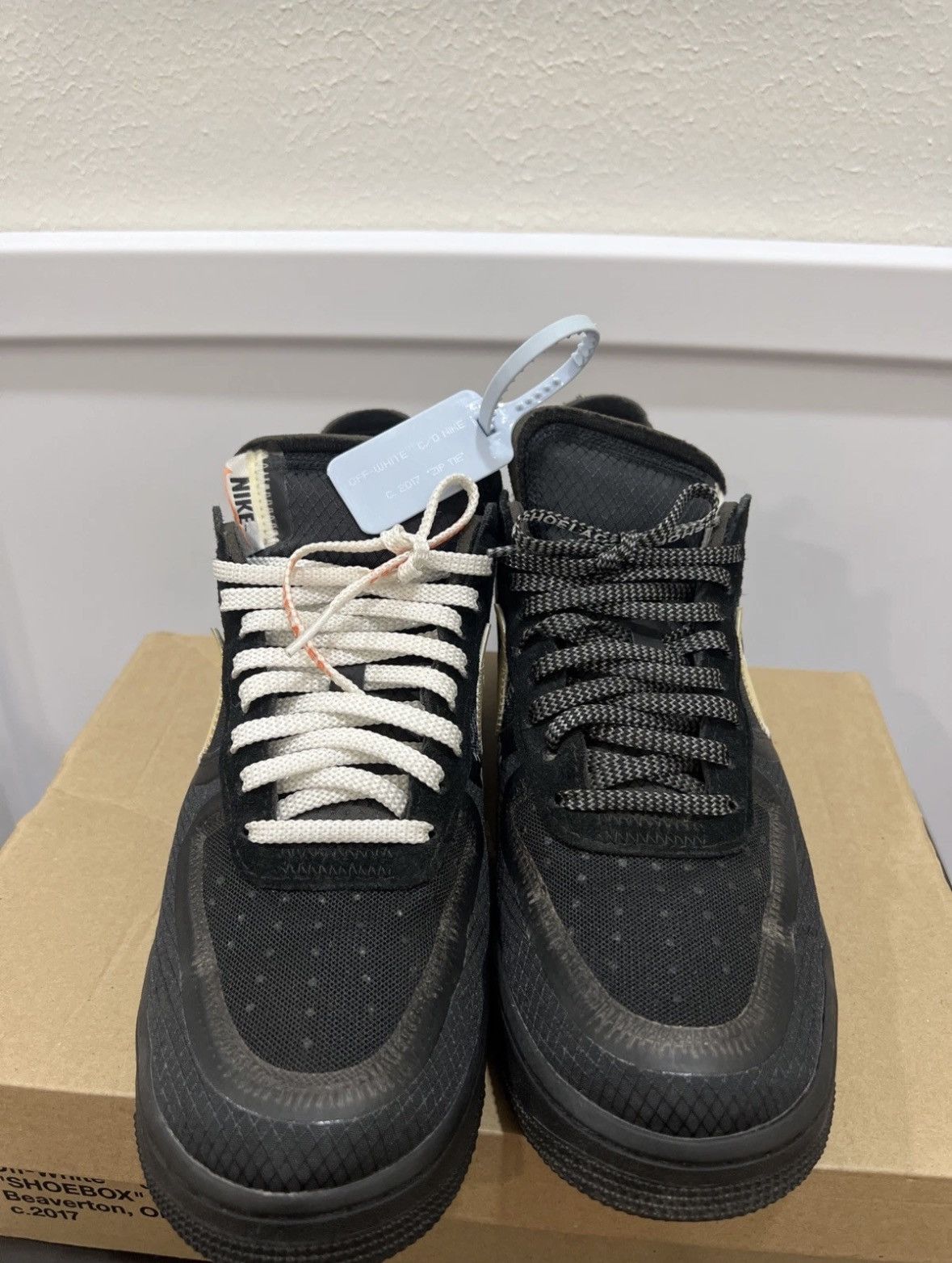 Nike × Off-White Off white air force 1 black Size US 9.5 / EU 42-43 - 3 Thumbnail