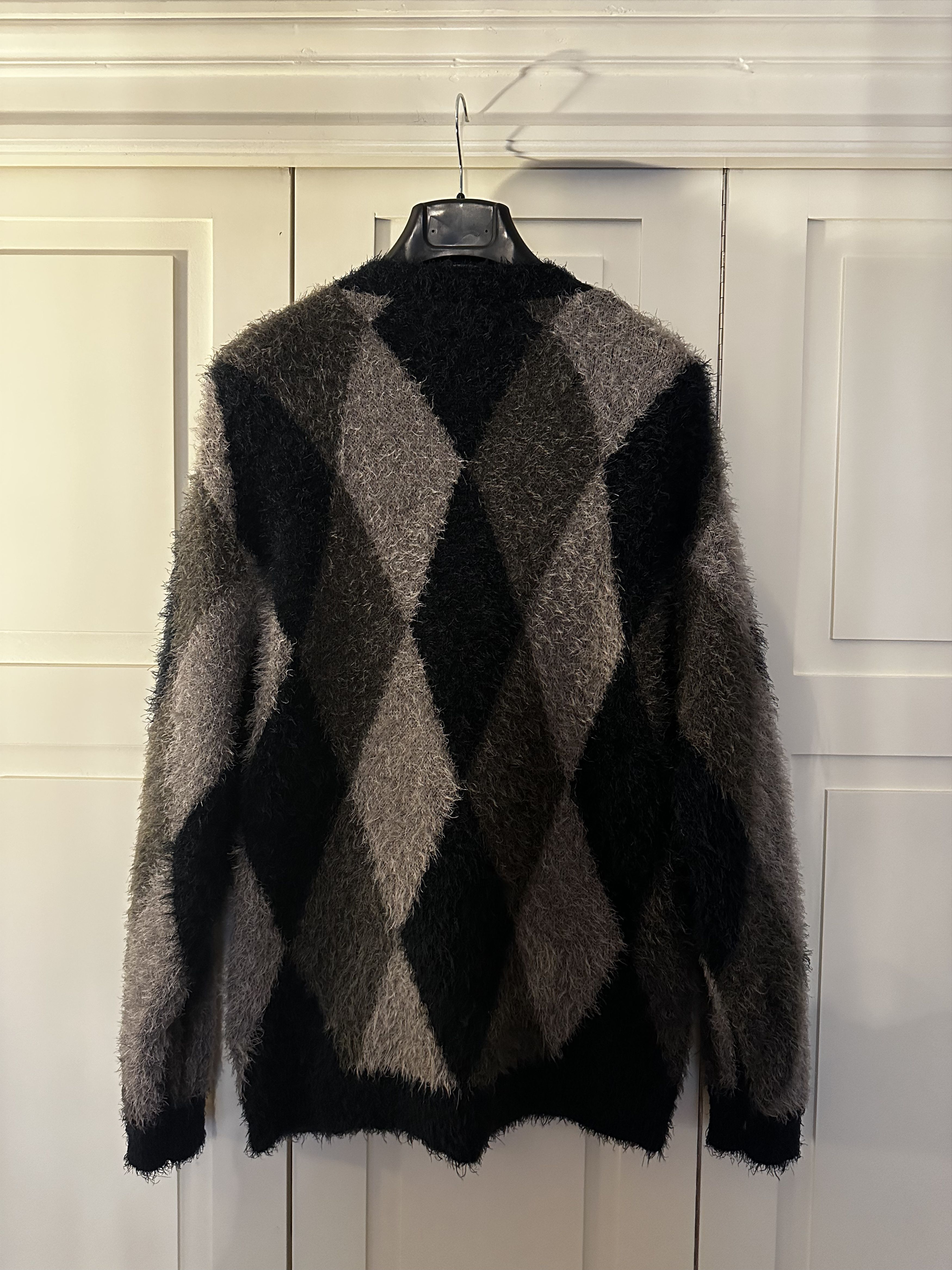 Number (N)ine Fuzzy Argyle Cardigan Size US L / EU 52-54 / 3 - 2 Thumbnail