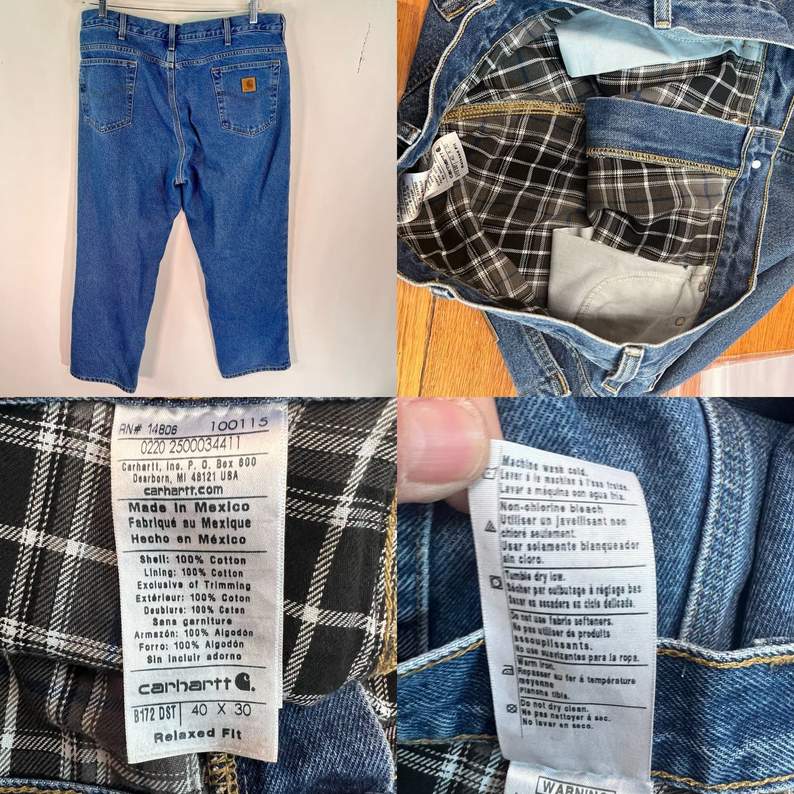 Carhartt Carhartt Jeans Mens 40 Blue Relaxed Dungaree Lined 30in Inseam Work Wear Outdoor 40x30 Denim Cotton Shirt? Size US 40 / EU 56 - 8 Thumbnail