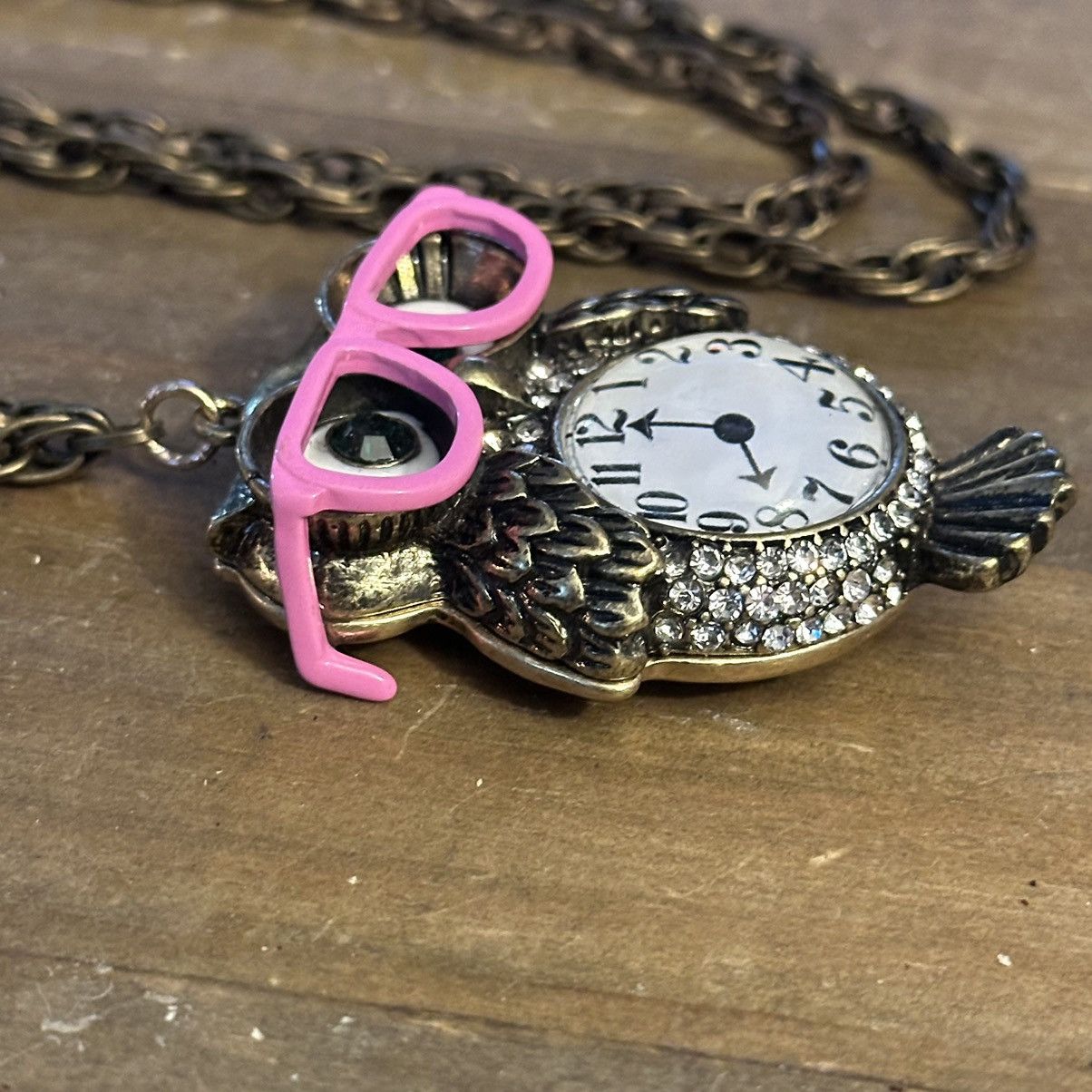 Other Bronze tone faux watch owl pendant necklace Size ONE SIZE - 4 Thumbnail