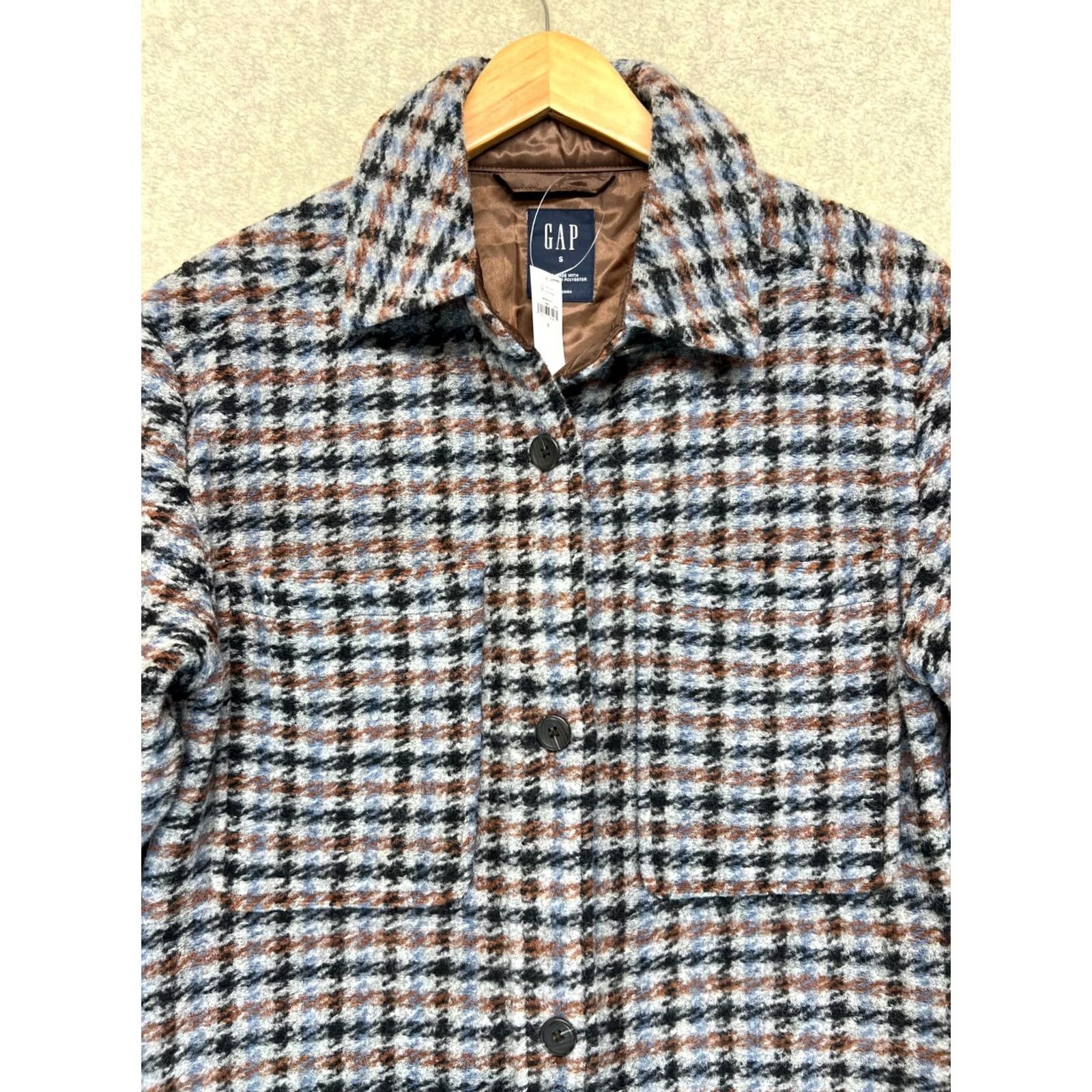 Gap Gap Womens Shacket Multicolor Houndstooth Plaid Lined Shirt Jacket S Size S / US 4 / IT 40 - 2 Thumbnail