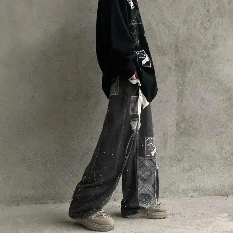 Japanese Brand DEEPTOWN Graffiti Black Jeans Men Gothic Punk Denim Size US 32 / EU 48 - 2 Thumbnail