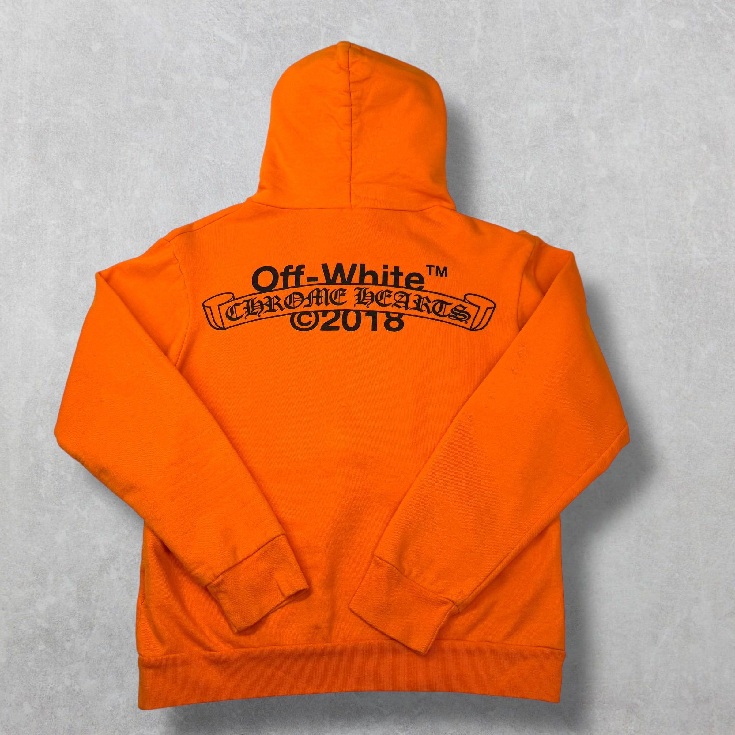 Chrome Hearts Chrome Hearts Off-White Scroll Orange Hoodie M Size US M / EU 48-50 / 2 - 1 Thumbnail