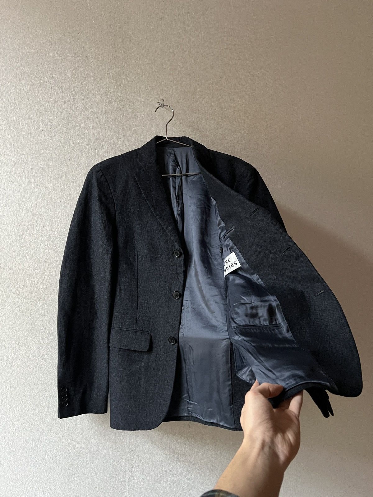 Acne Studios Acne Studios SS13 Black Linen Blazer Jacket Size 48R - 7 Thumbnail