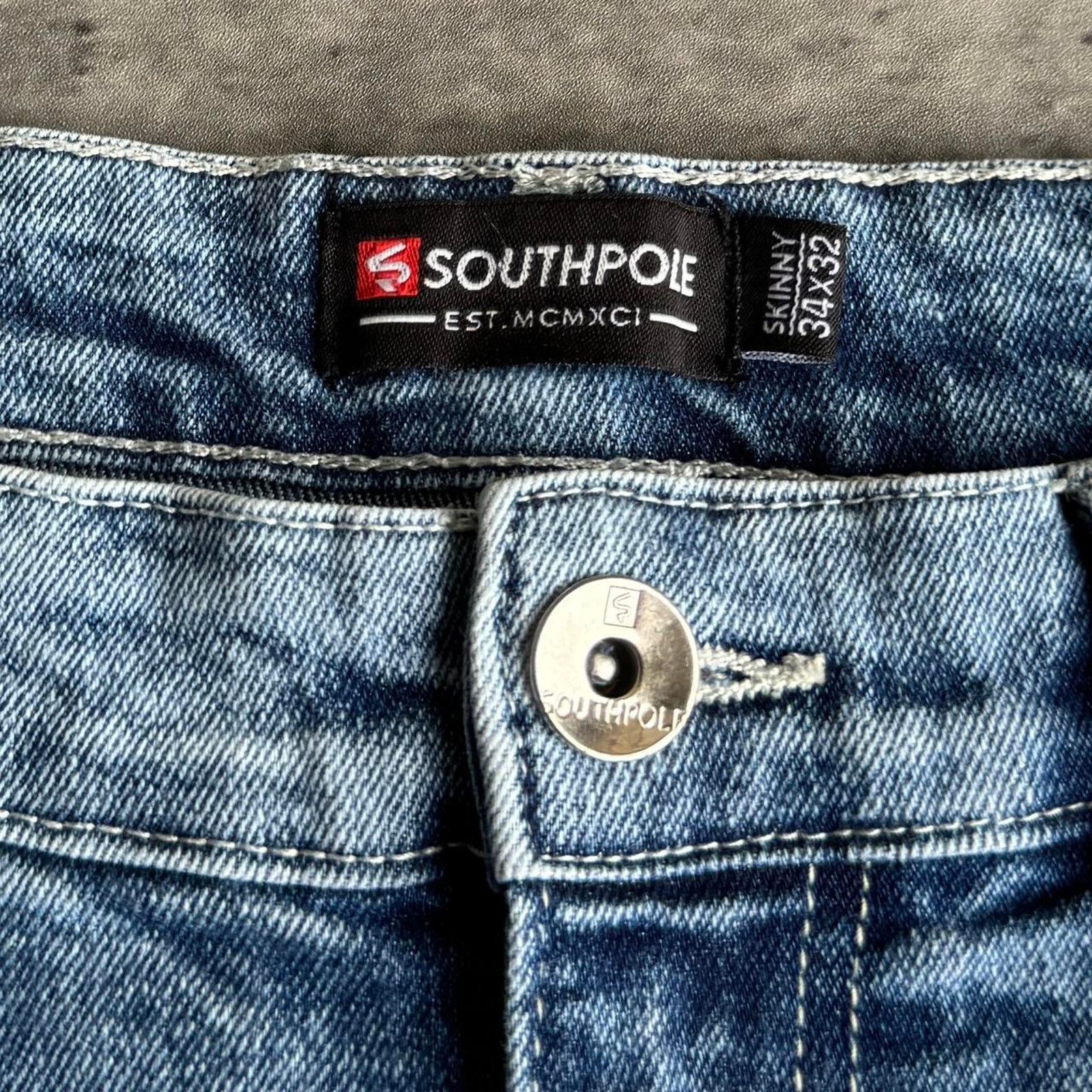 Japanese Brand × Southpole × Vintage Vintage Y2K Southpole Embroidered Grunge Opium Denim Jeans Size US 34 / EU 50 - 4 Thumbnail