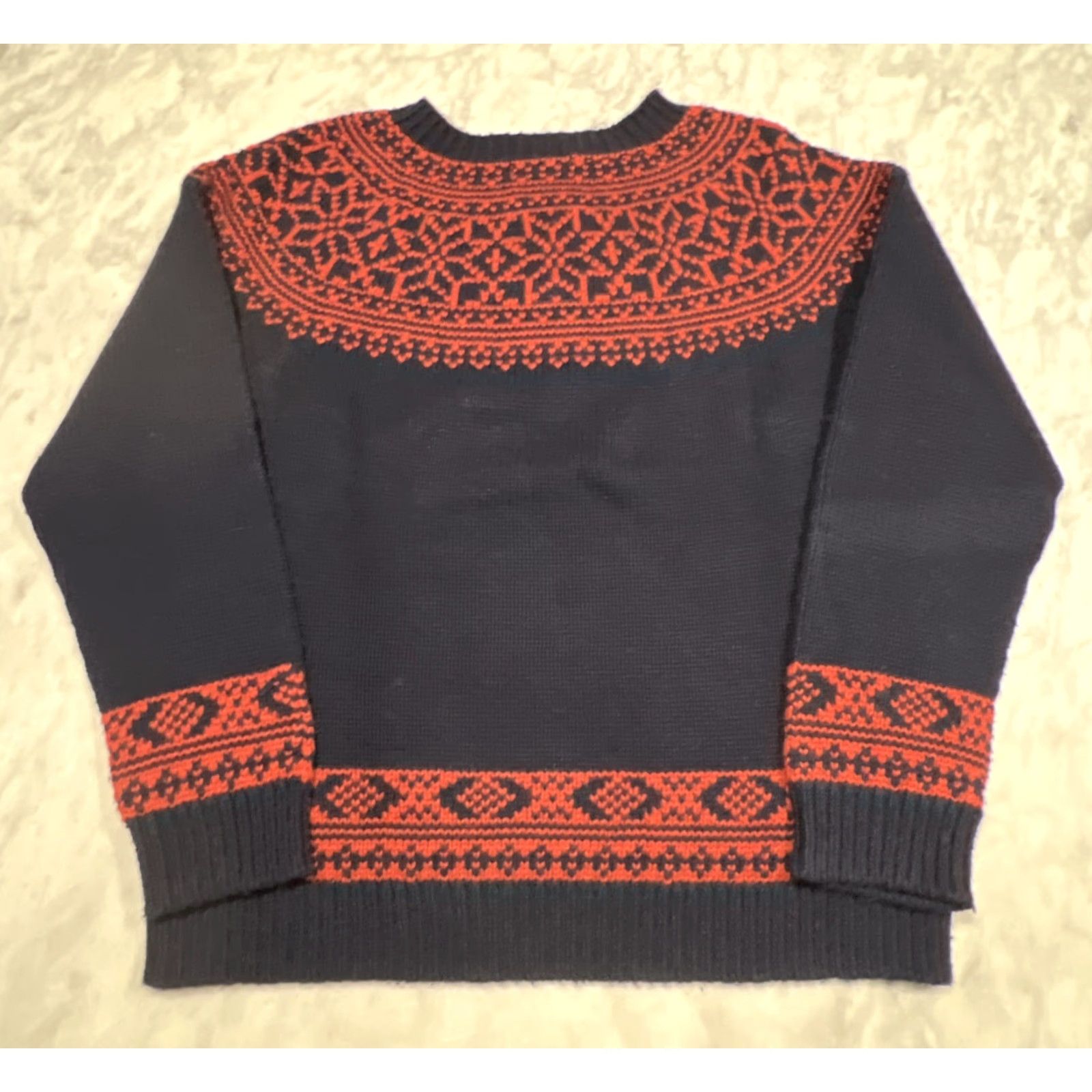 Orvis Orvis Sweater Womens Large Wool Cashmere Blend Pullover Knit Nordic Fair Isle Crew Neck Blue Size L / US 10 / IT 46 - 3 Thumbnail