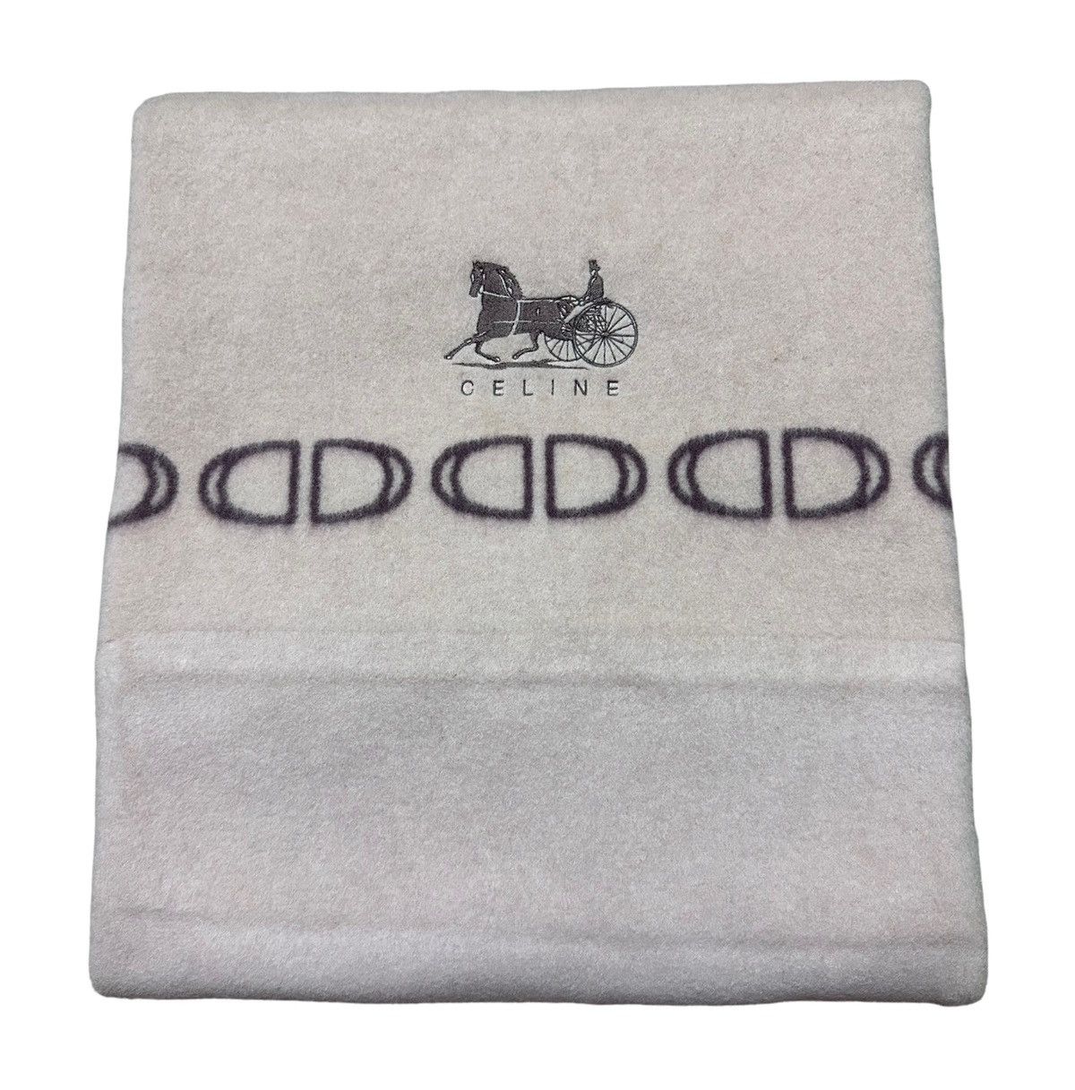 image of Celine Luxury Logo Vintage Wool Blanket in Dusty Pink, Men's