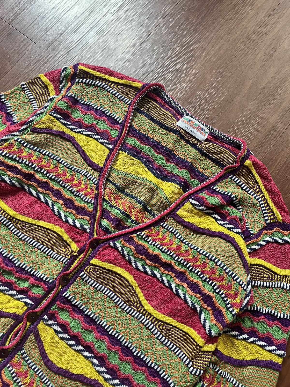 Coogi × Missoni 1990's Missoni colorful Botton Knit Cardigan Size US S / EU 44-46 / 1 - 3 Thumbnail