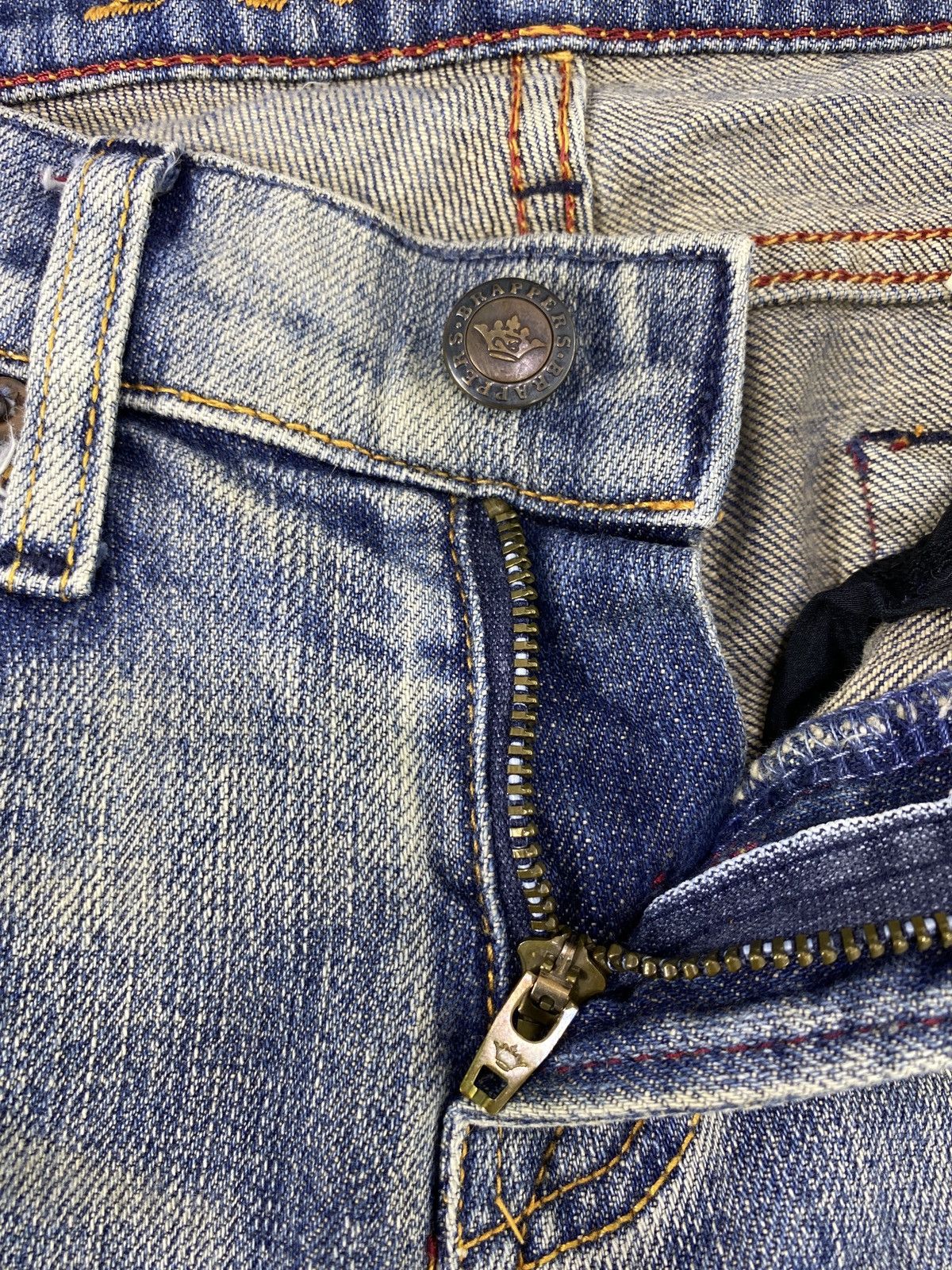 Japanese Brand Brappers Blue Wash Flared Jeans - J1131 Size 28" / US 6 / IT 42 - 7 Thumbnail