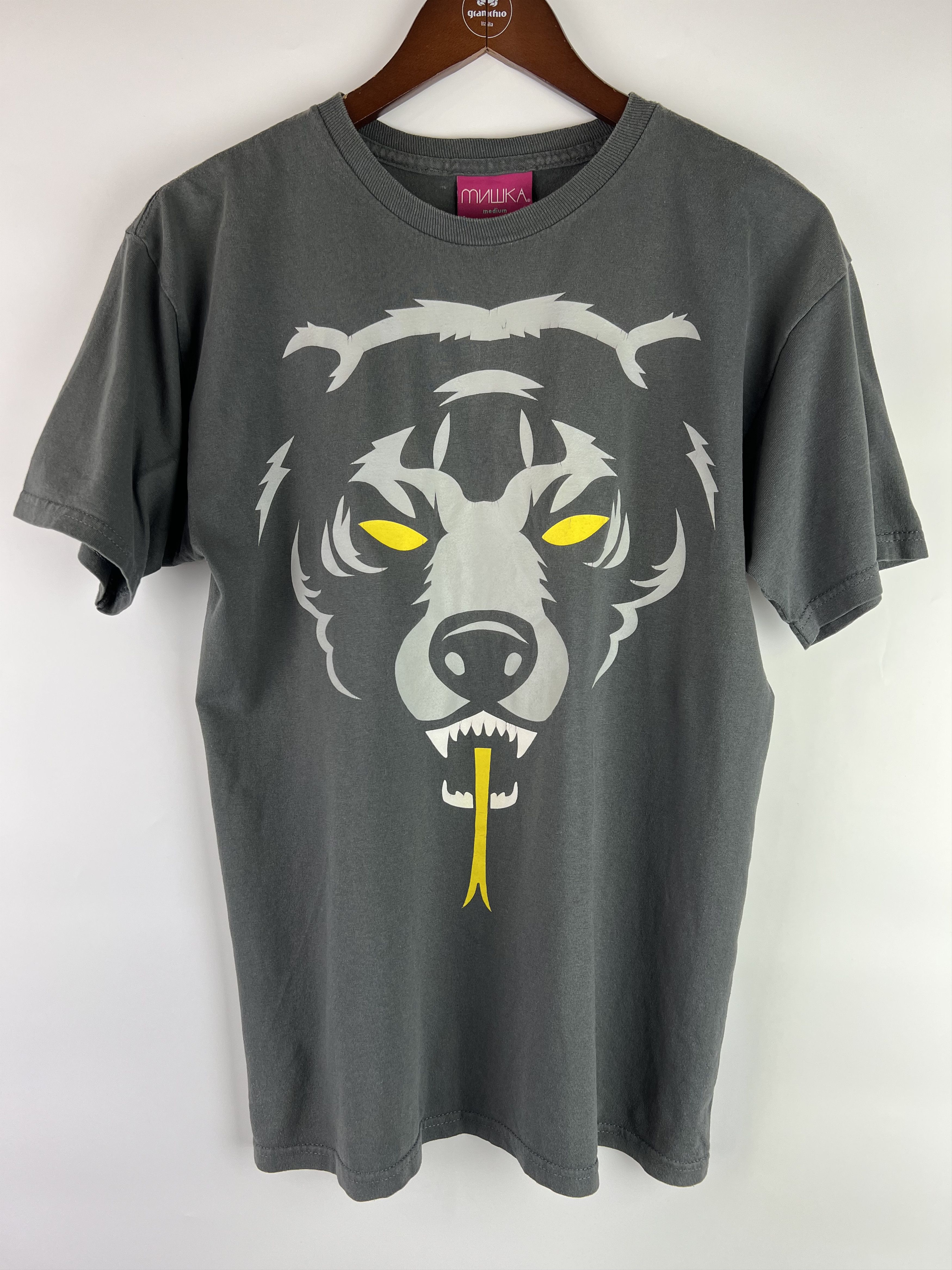 Mishka Mishka NYC Men's Gray T-Shirt Bear Logo Size M Made in USA Size US M / EU 48-50 / 2 - 1 Thumbnail