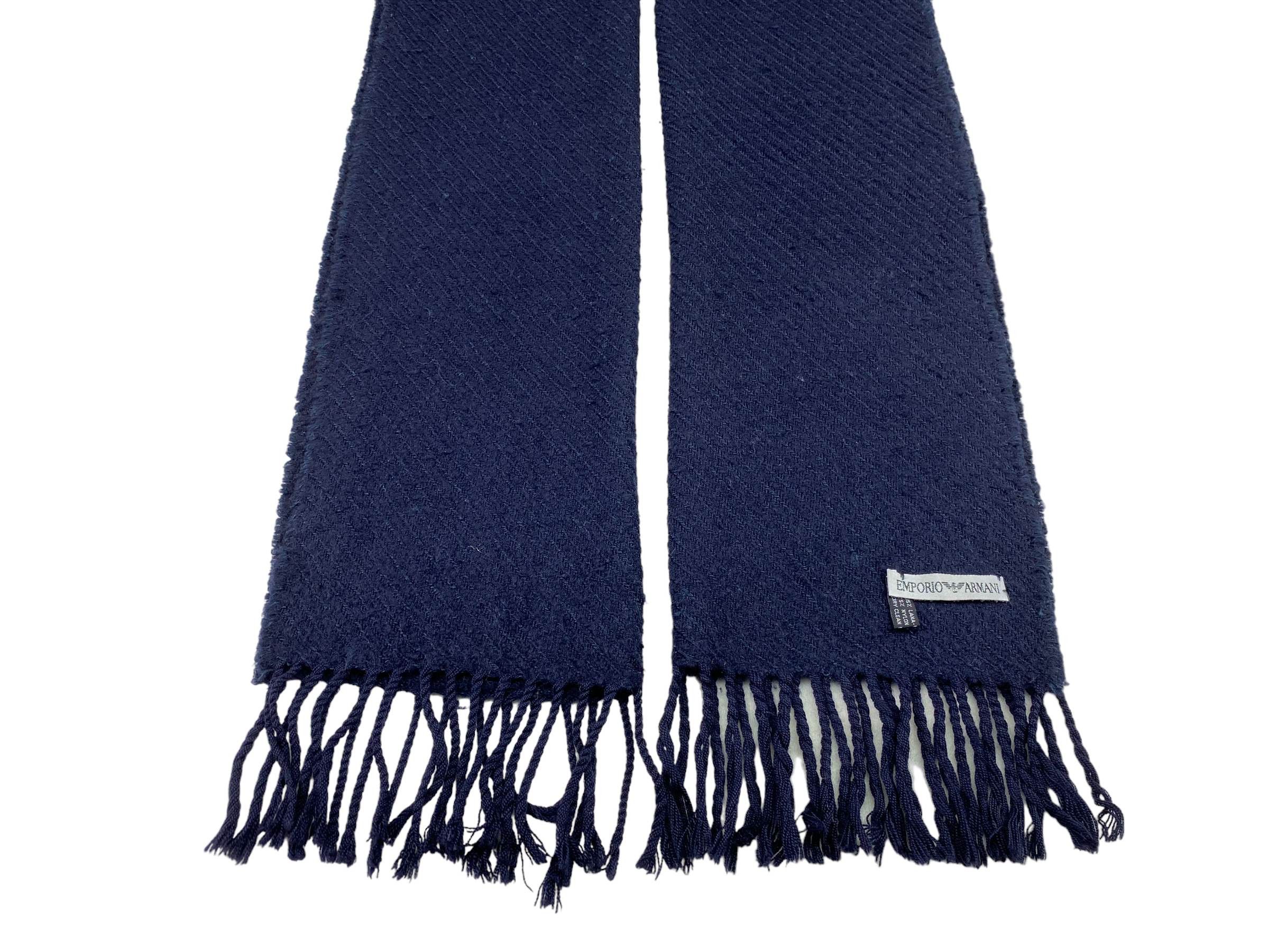 Emporio Armani × Vintage Vintage Emporio Armani Wool Scarf - Made in Italy Size ONE SIZE - 4 Thumbnail