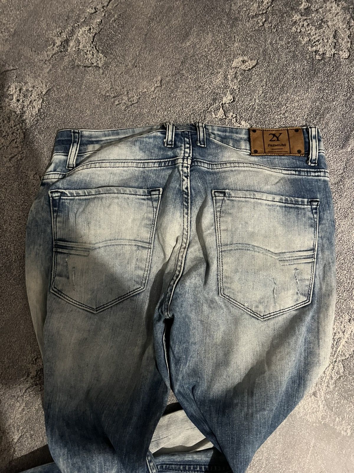 Japanese Brand Heavy Washed Archive Slim Jeans — Tokyo Vibe Faded 2000s Size US 31 - 5 Thumbnail