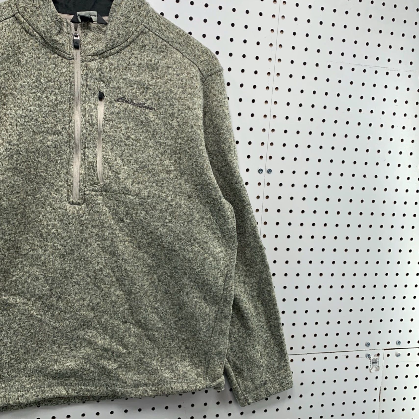 Eddie Bauer VINTAGE Eddie Bauer Sweater Shirt Women XL 1/4 Zip Fleece Pullover Gray Beige Pockets Womens Size XL / US 12-14 / IT 48-50 - 5 Thumbnail
