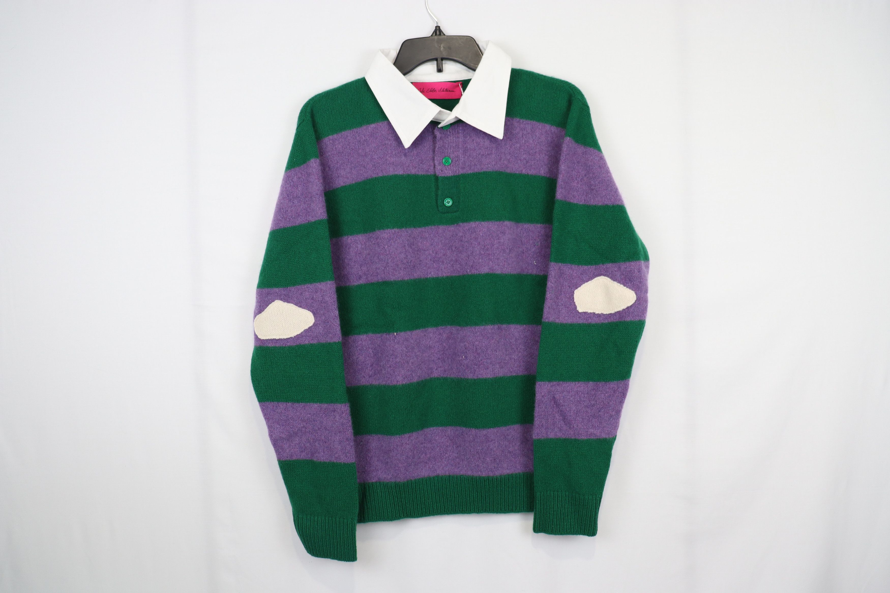 The Elder Statesman o1rshd11223 Mordechai Henley Rugby Kelly Green/Amethyst Size US M / EU 48-50 / 2 - 1 Thumbnail